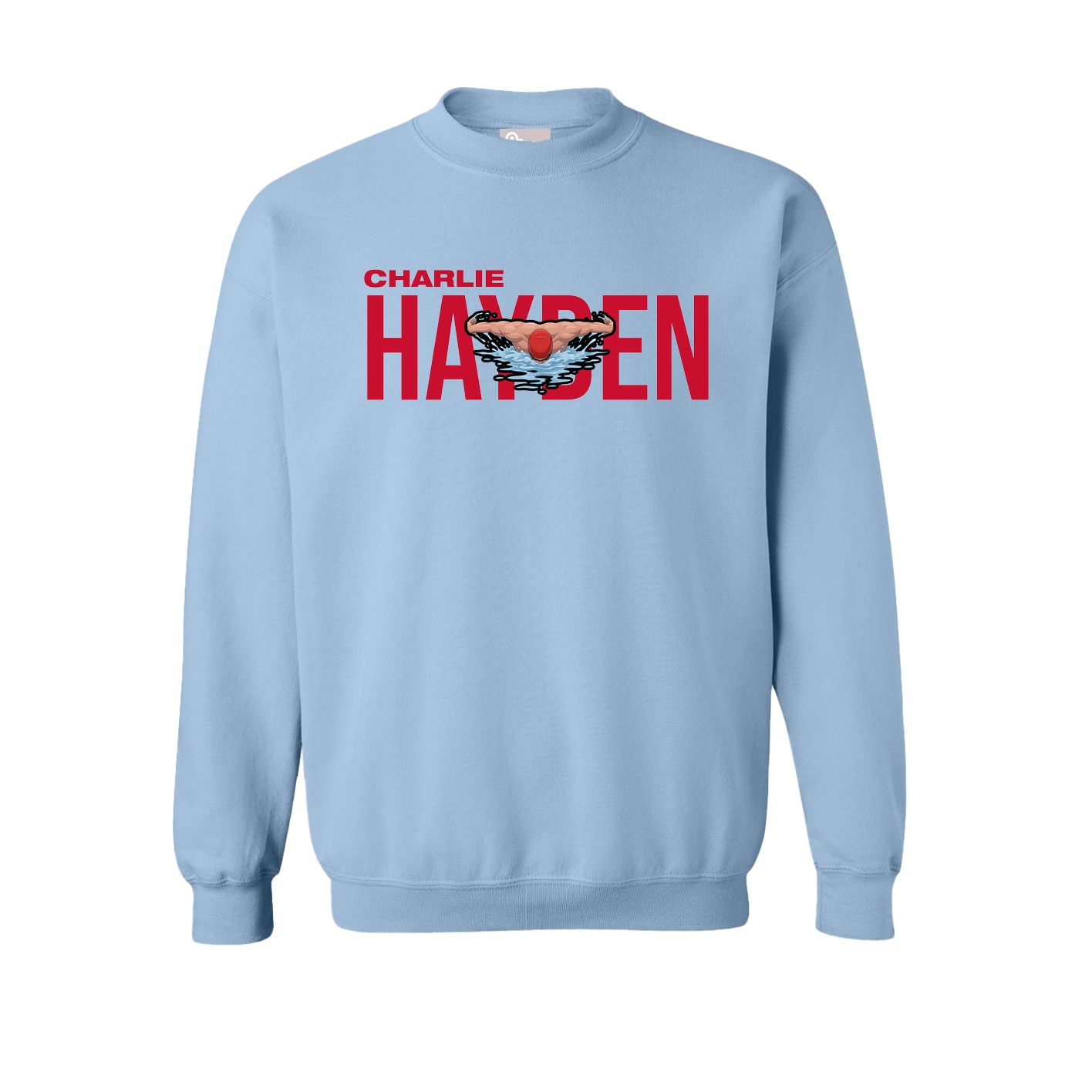 Fleece Crew — Player Name in Light Blue