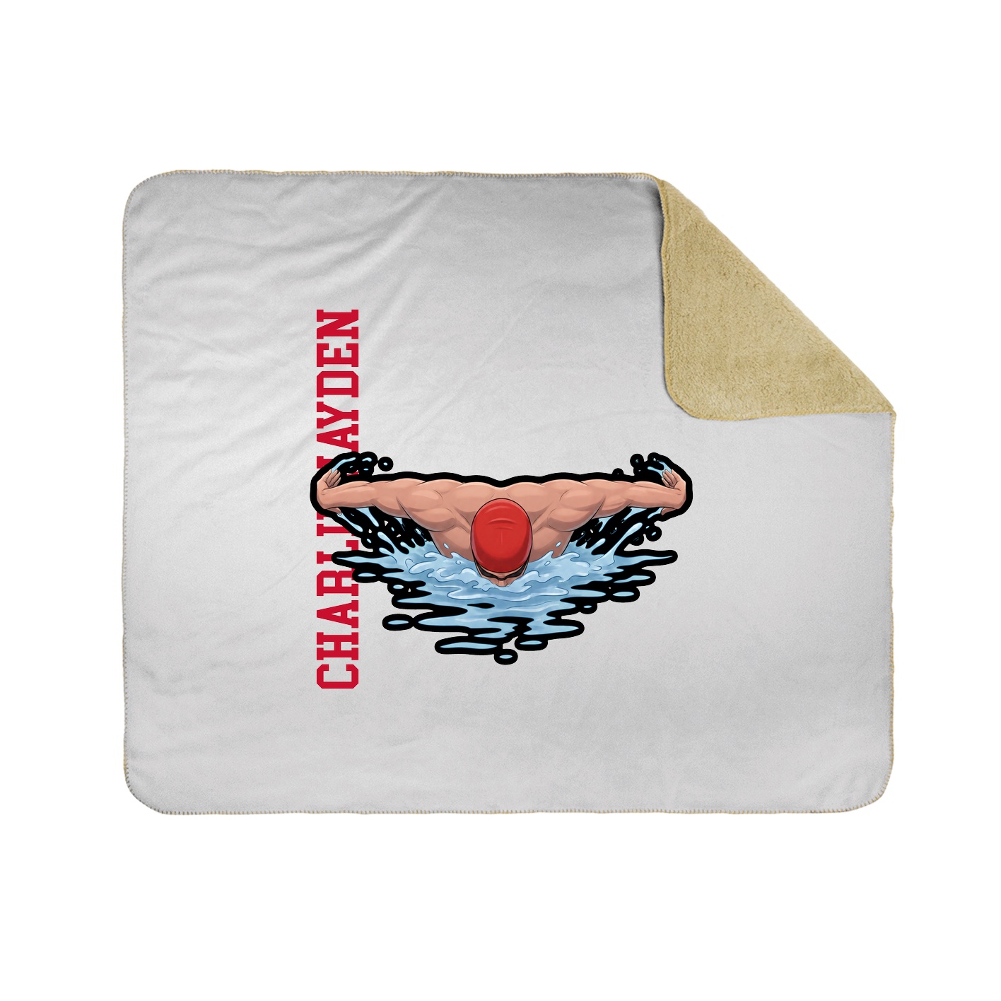 Throw Blanket — Name Vertical in White