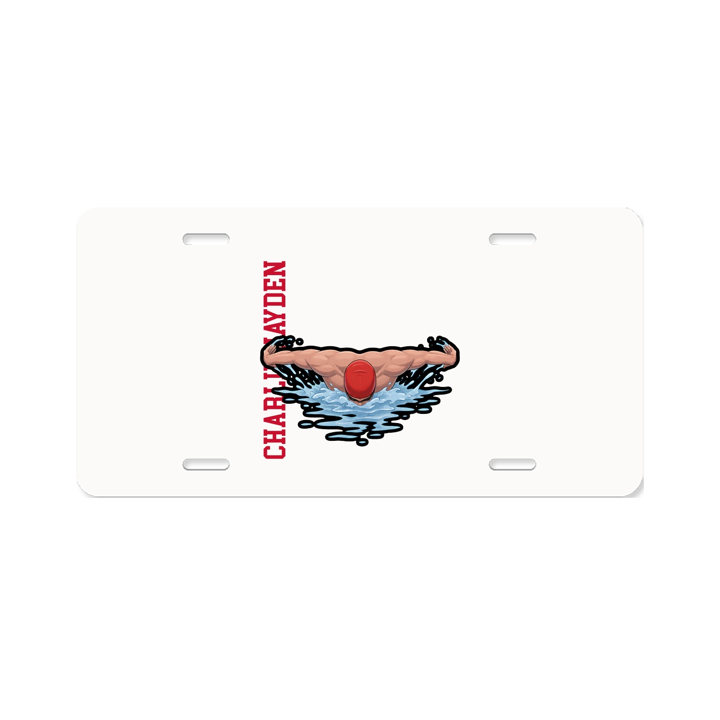 License Plate — Name Vertical in Classic