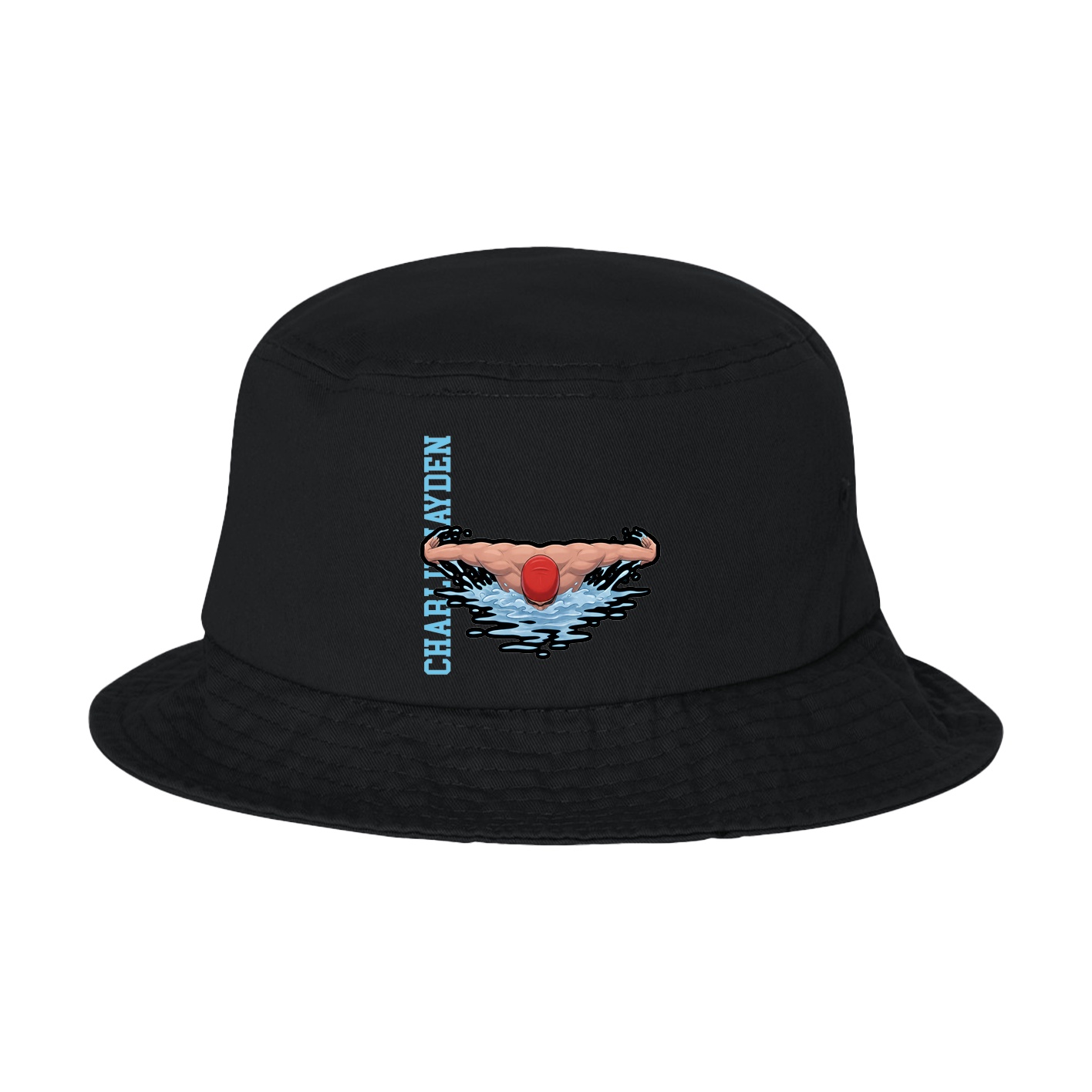 Bucket Cap — Name Vertical in Black