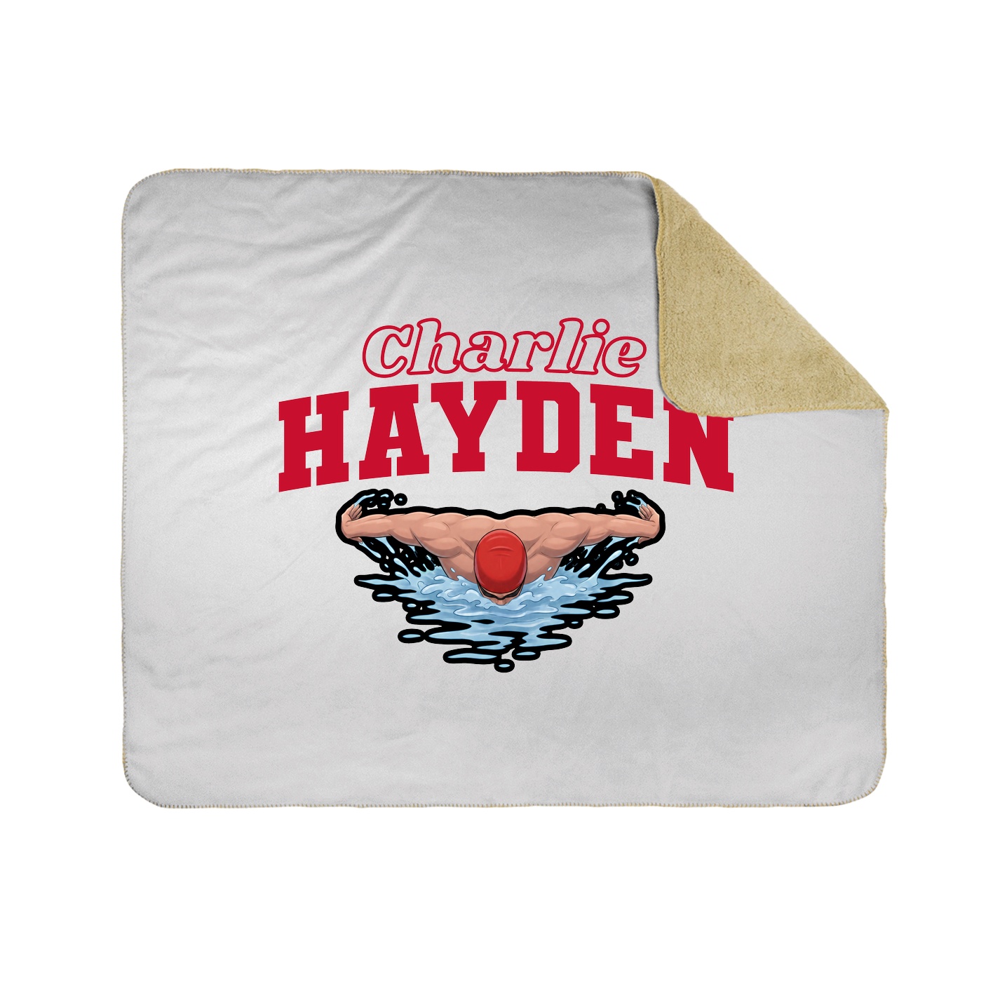 Throw Blanket — Name Arch in White