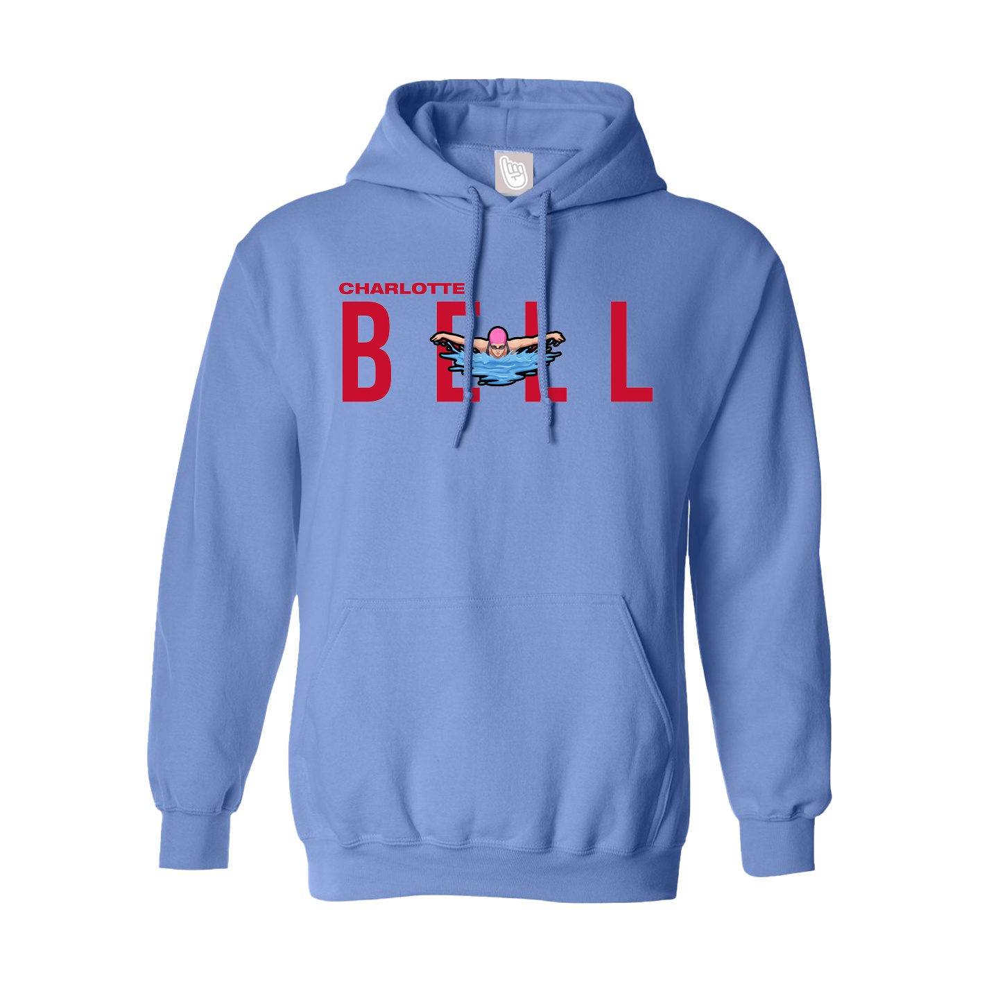 Youth Hoodie — Player Name in Powder Blue
