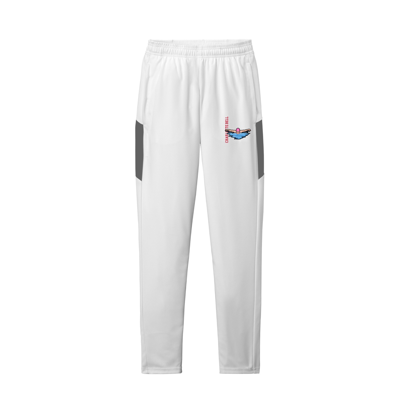 Team Travel Pant — Name Vertical in White/Grey