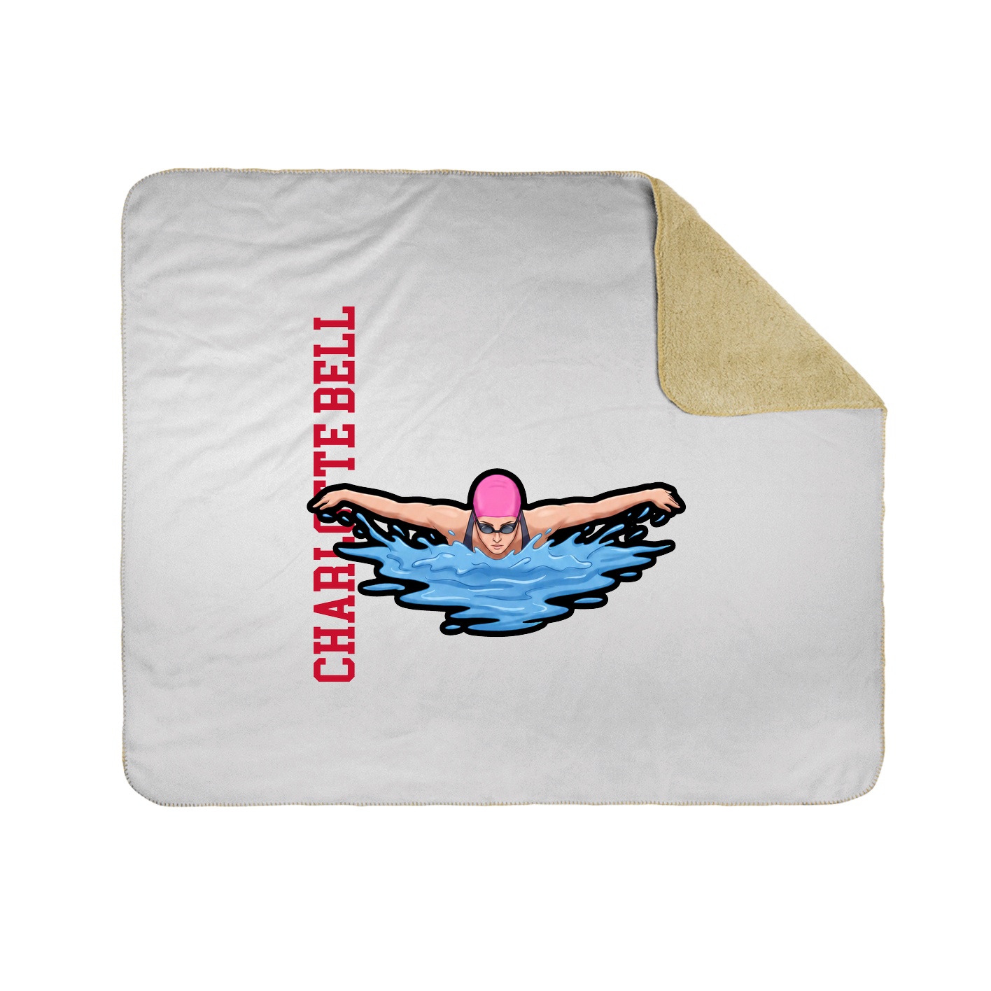 Throw Blanket — Name Vertical in White