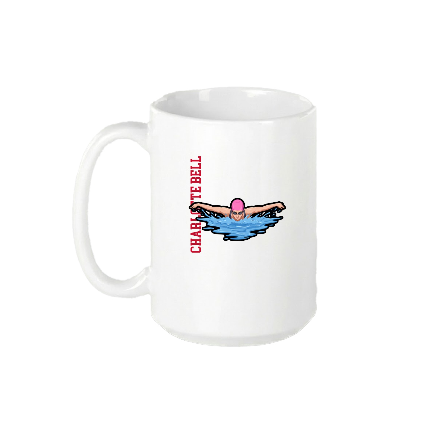 15oz Coffee Mug — Name Vertical in White