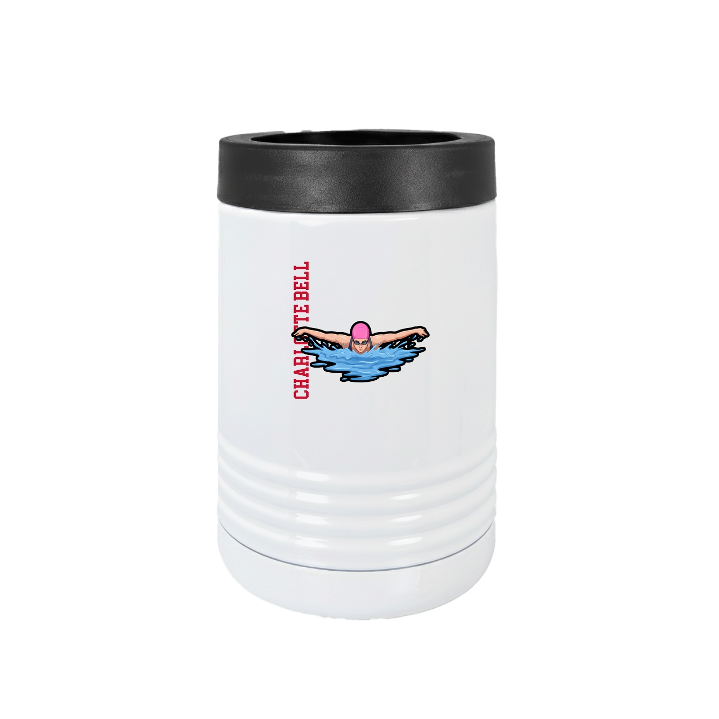 Beverage Holder — Name Vertical in White