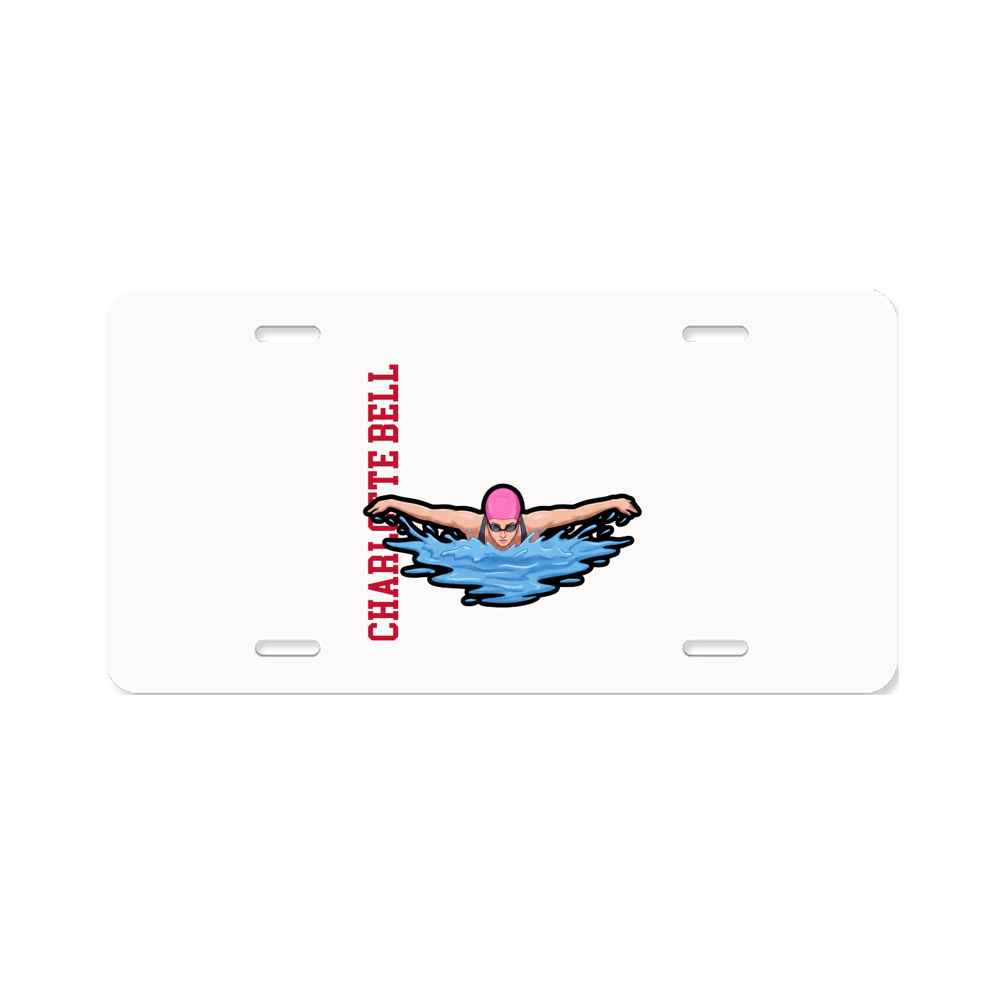 License Plate — Name Vertical in Classic