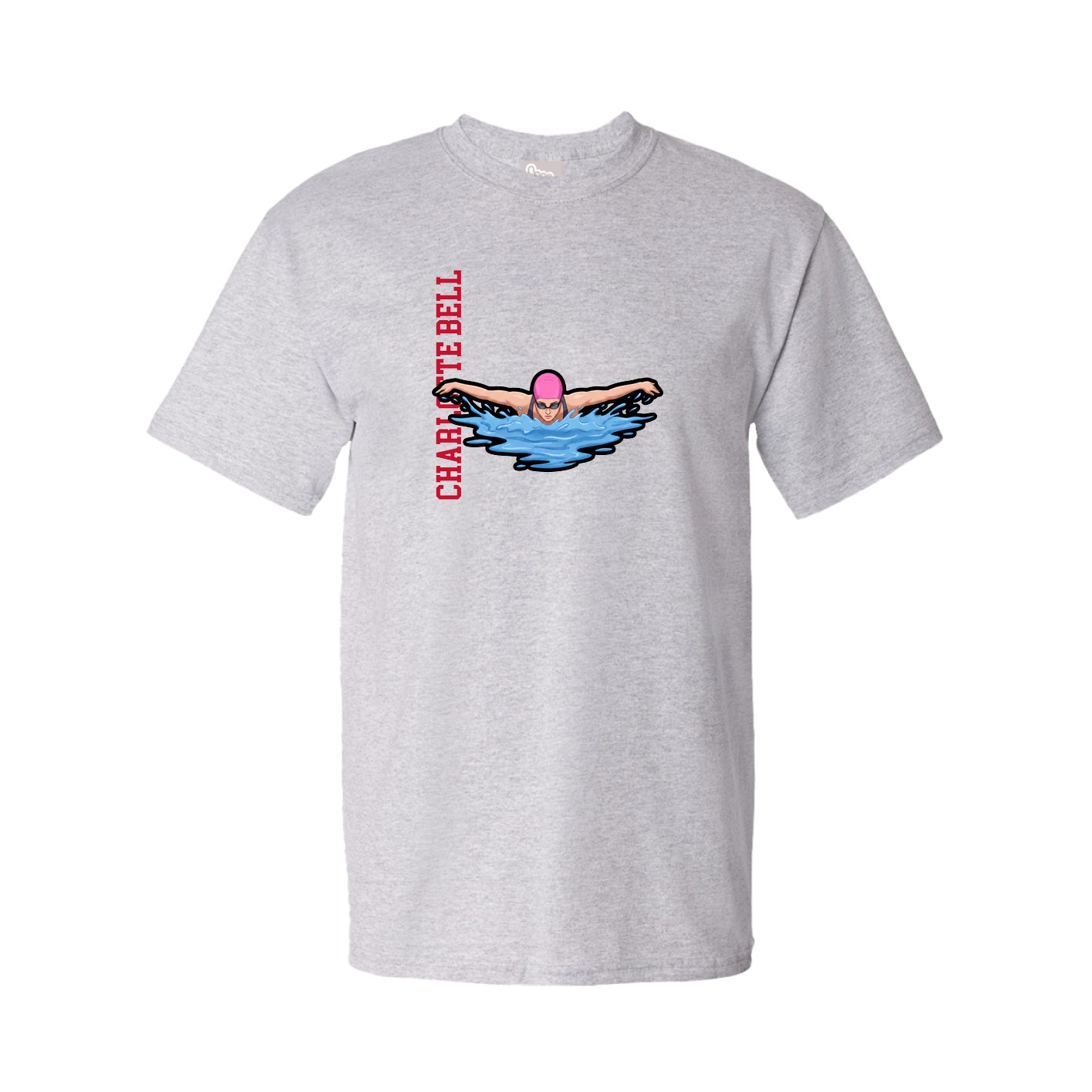 Tee — Name Vertical in Grey