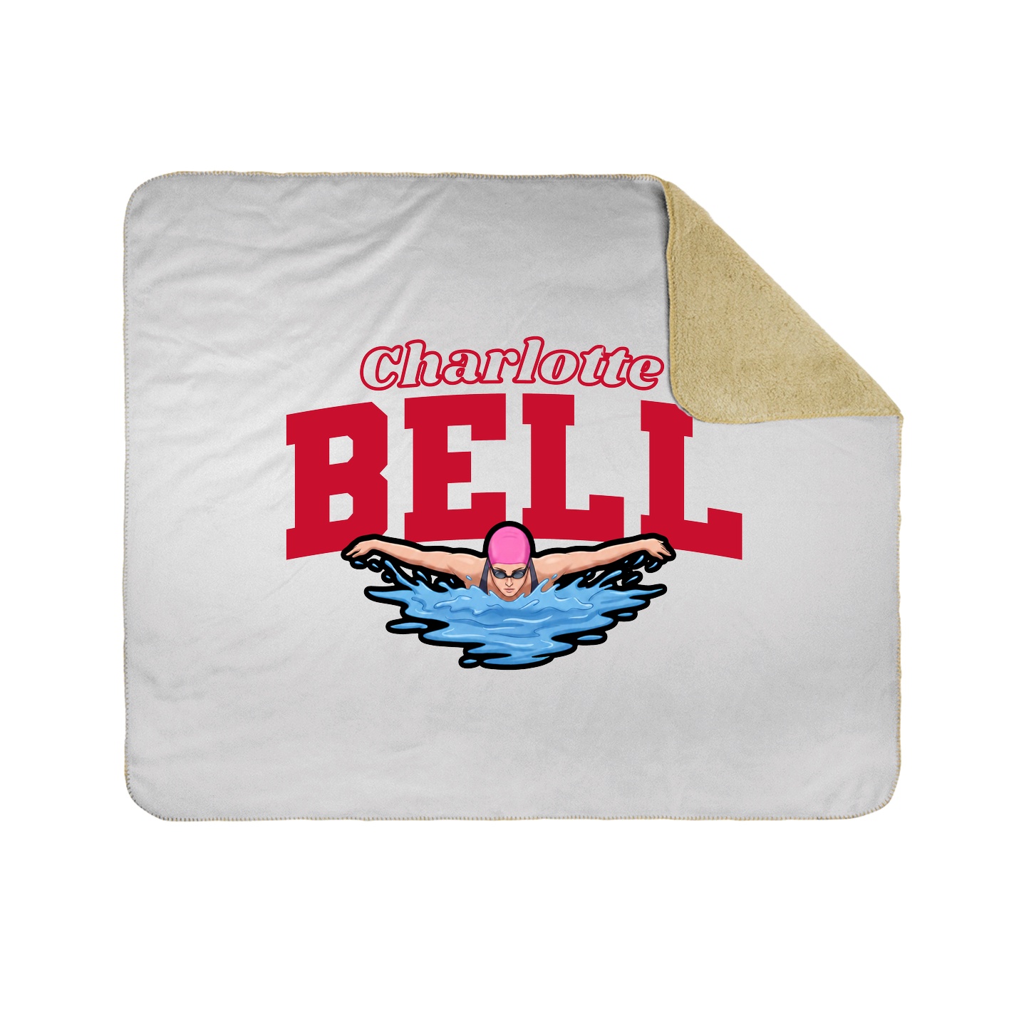 Throw Blanket — Name Arch in White