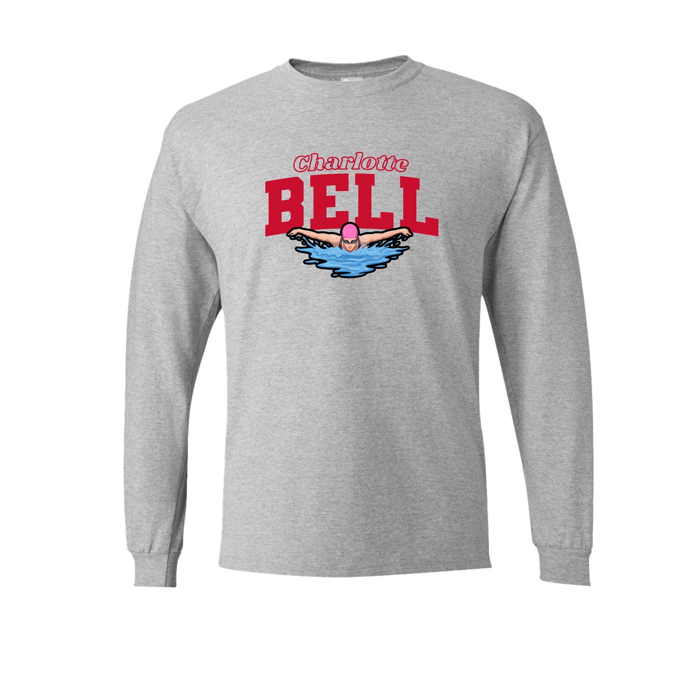 Long Sleeve Tee — Name Arch in Grey