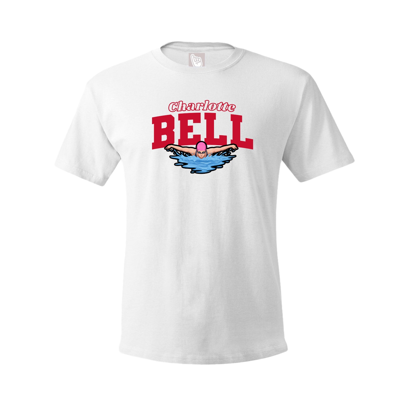 Youth Tee — Name Arch in White