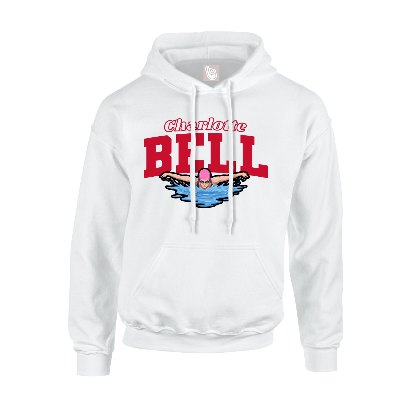 Hoodie — Name Arch in White
