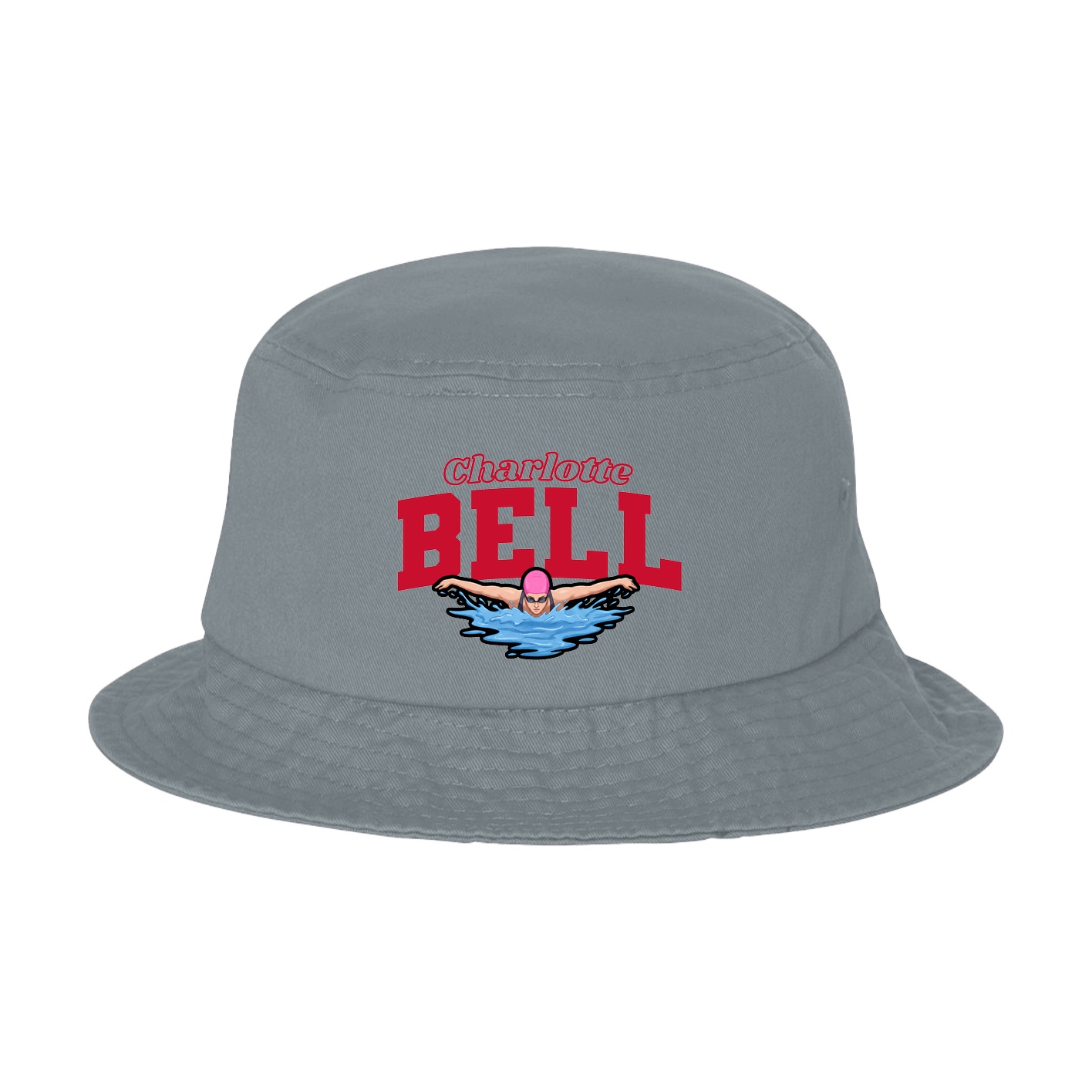 Bucket Cap — Name Arch in Grey