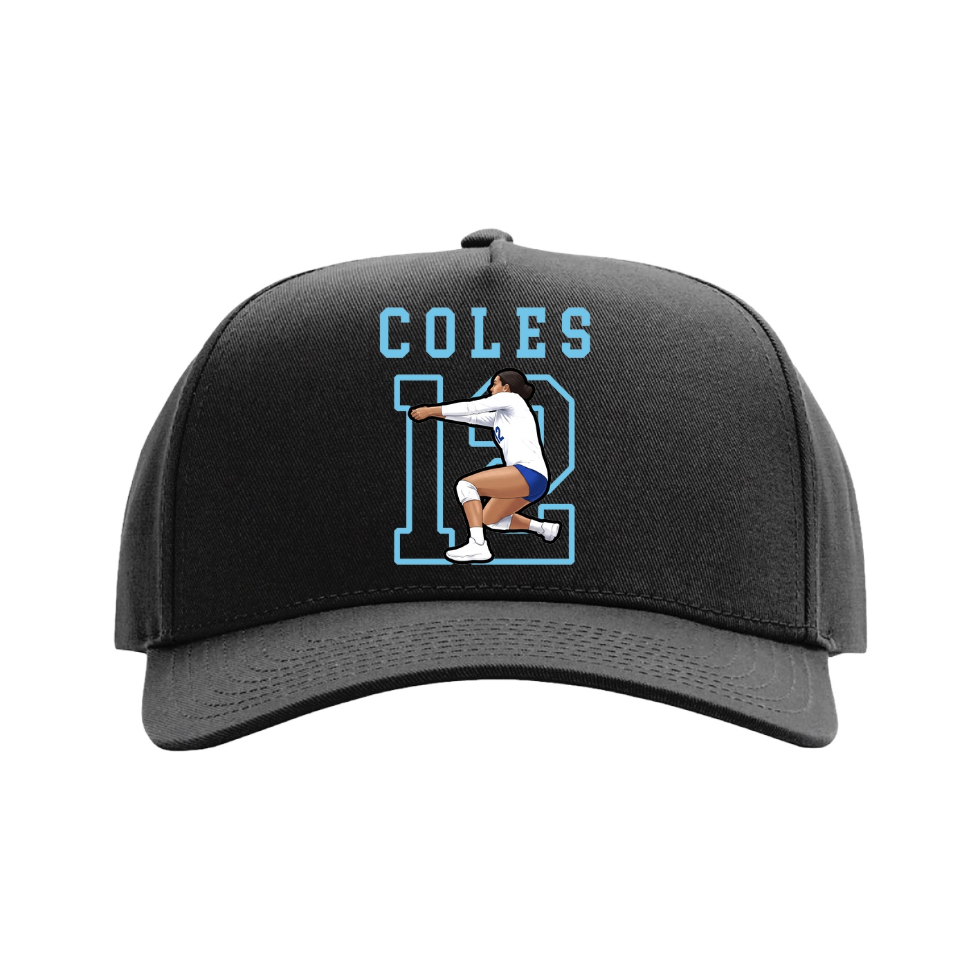 Full Fabric Five-Panel Champ Cap — Shirsey in Black