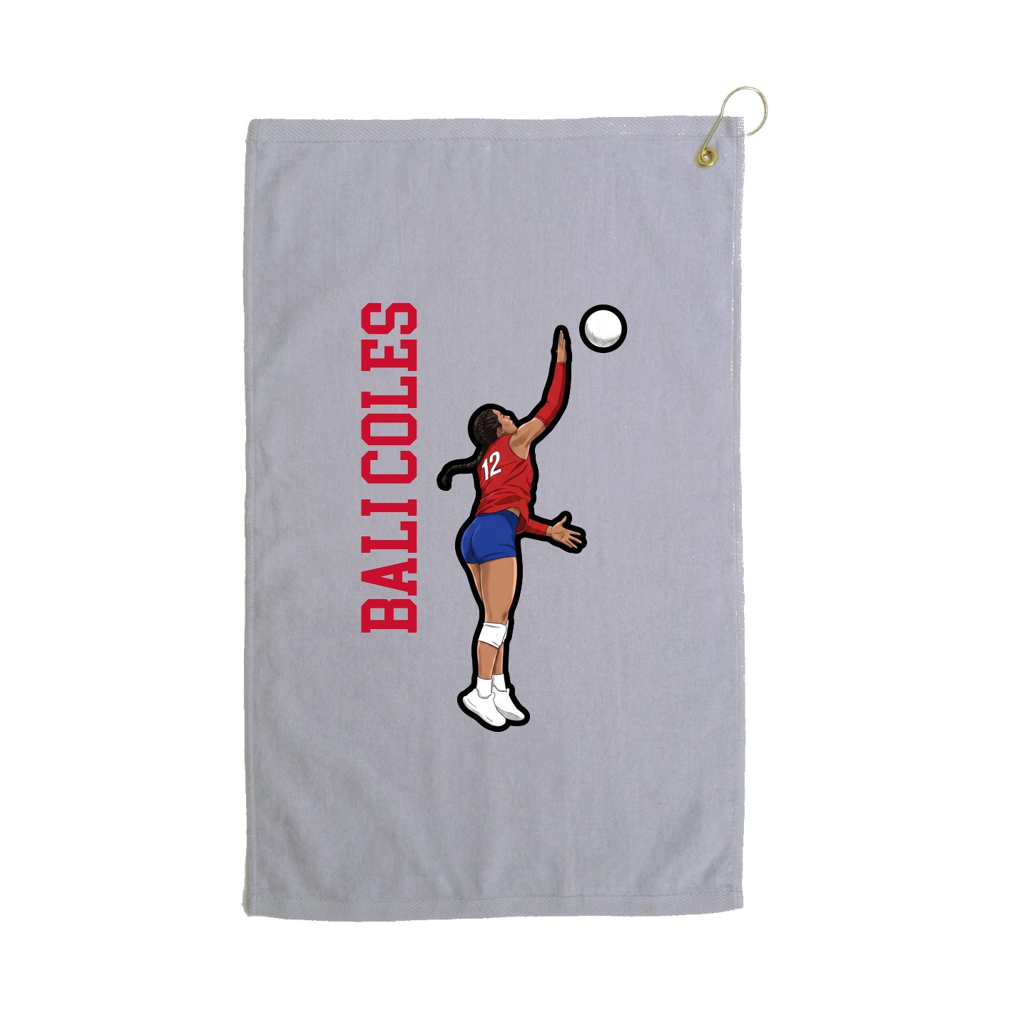 Golf Towel — Name Vertical in Grey