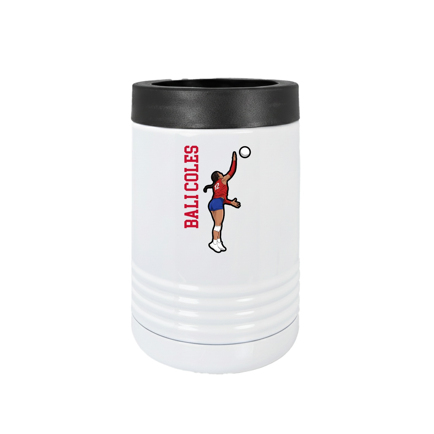 Beverage Holder — Name Vertical in White