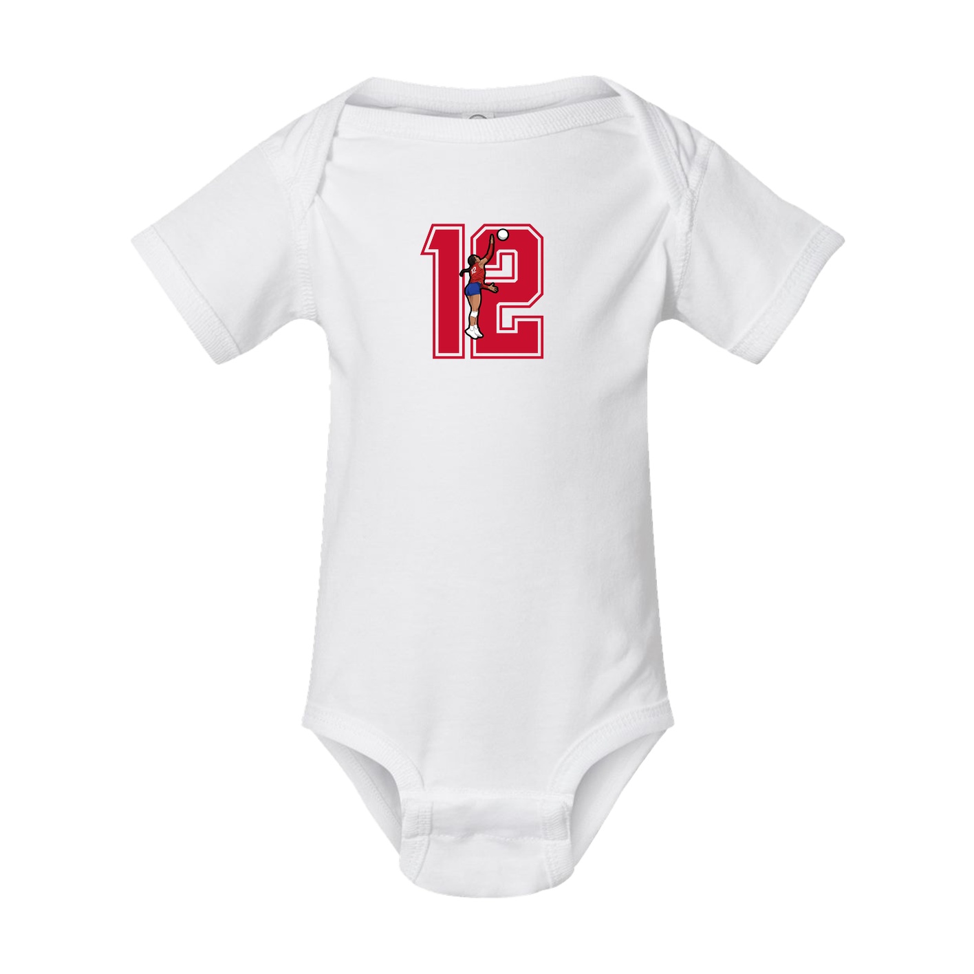 Baby Onesie — Number in White