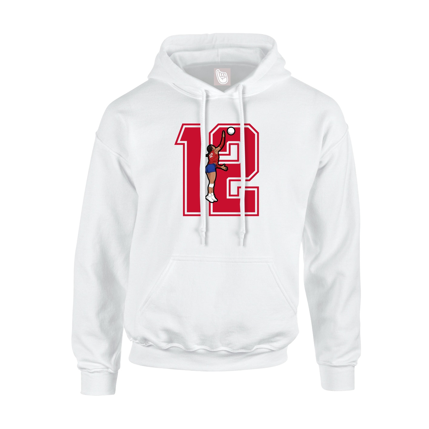 Hoodie — Number in White