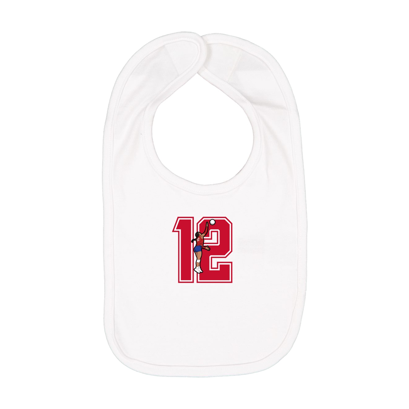 Infant Bib — Number in White
