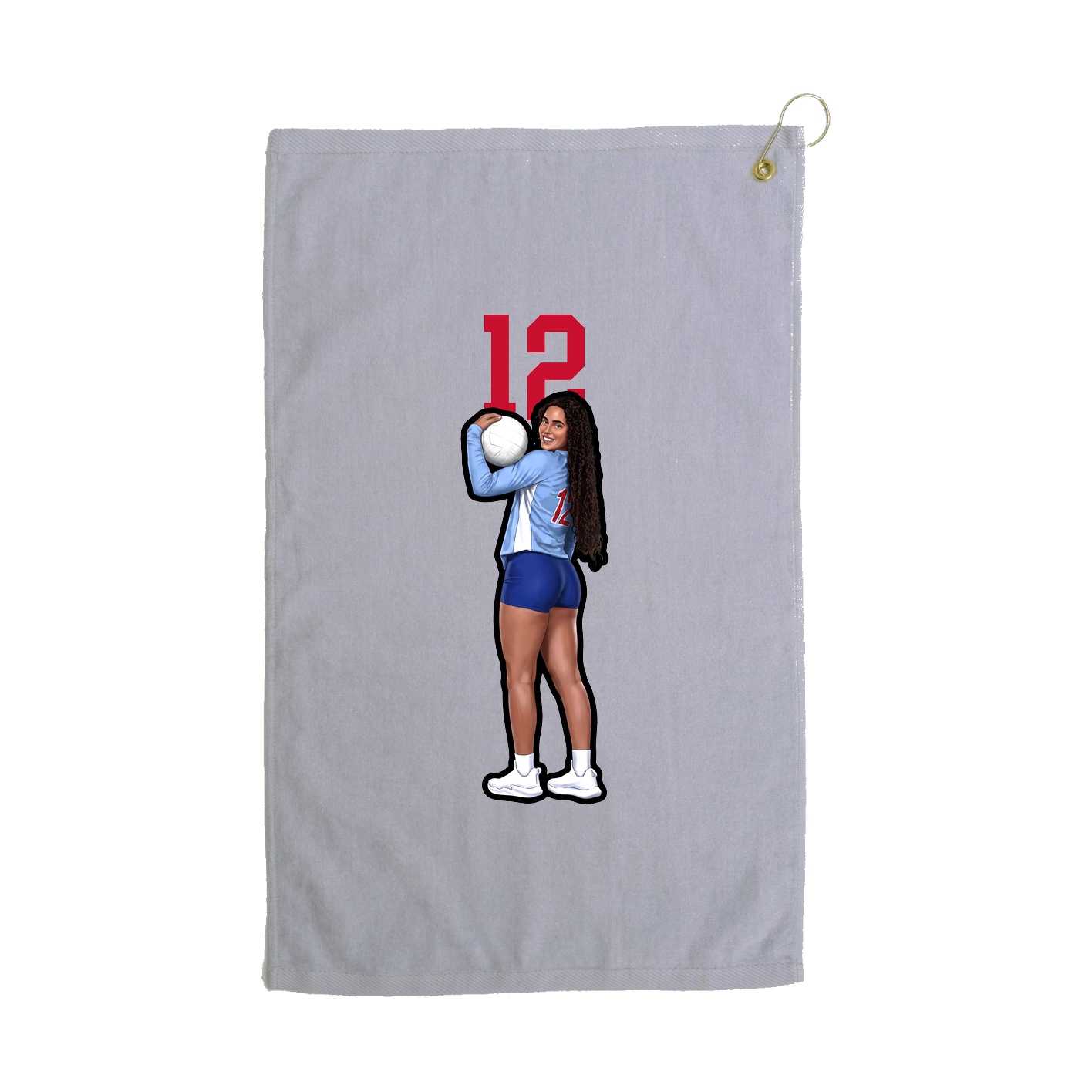 Golf Towel — Number Top in Grey