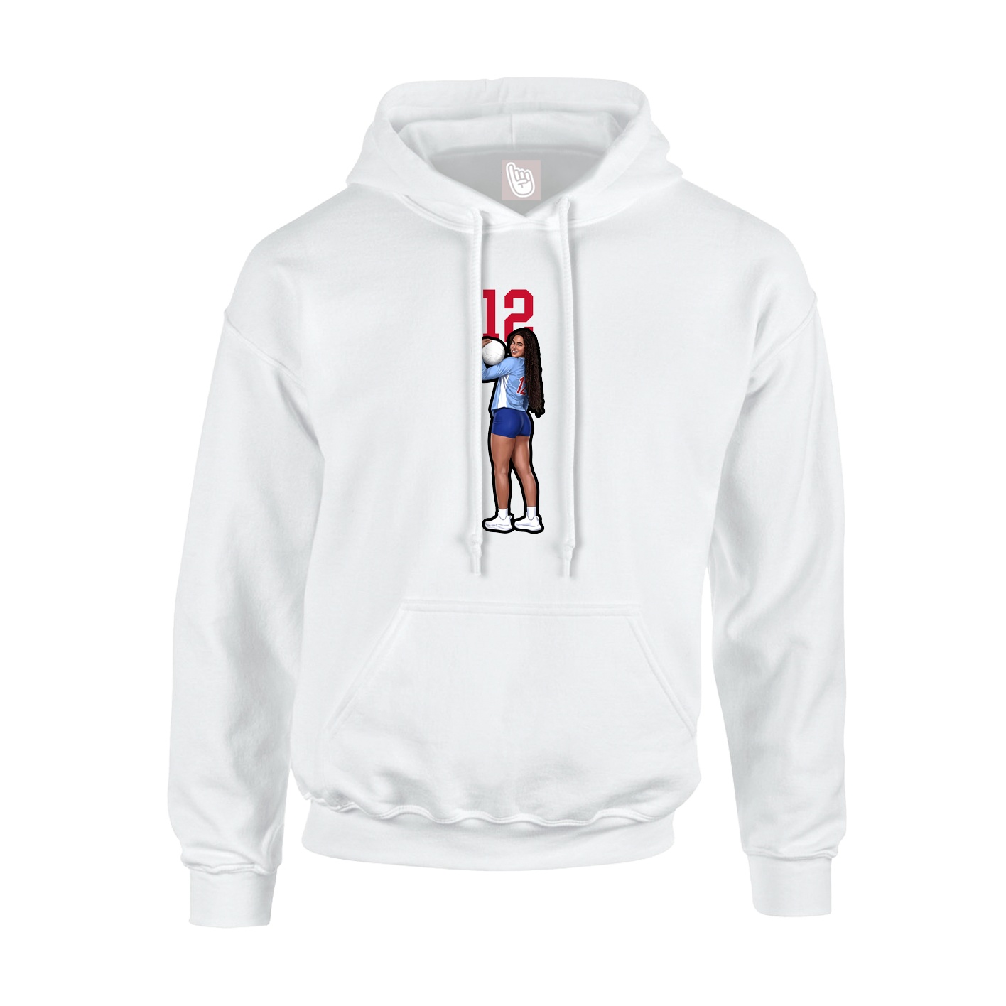 Youth Hoodie — Number Top in White