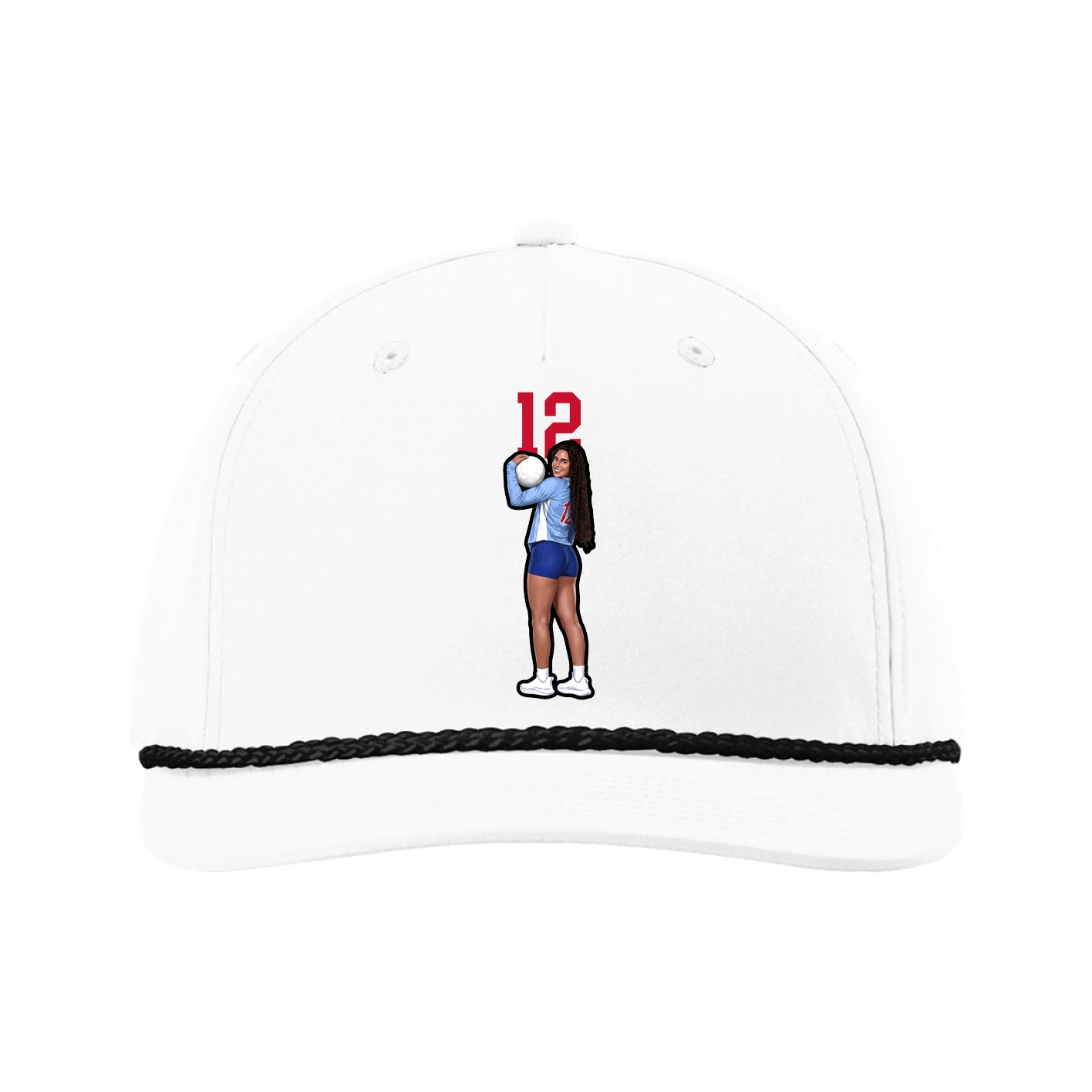 Five-Panel Classic Rope Cap — Number Top in White