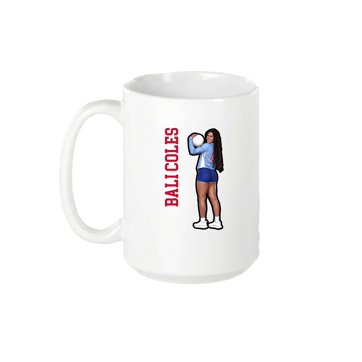 15oz Coffee Mug — Name Vertical in White