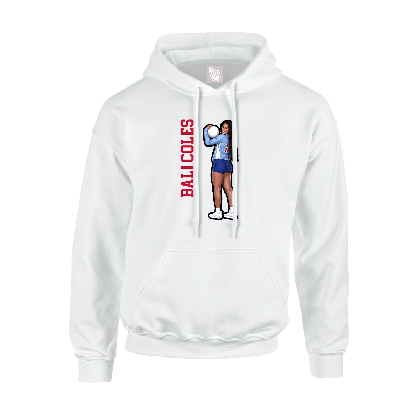 Hoodie — Name Vertical in White