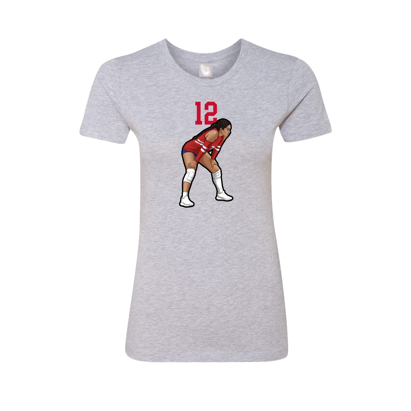 Womens Tee — Number Top in Grey