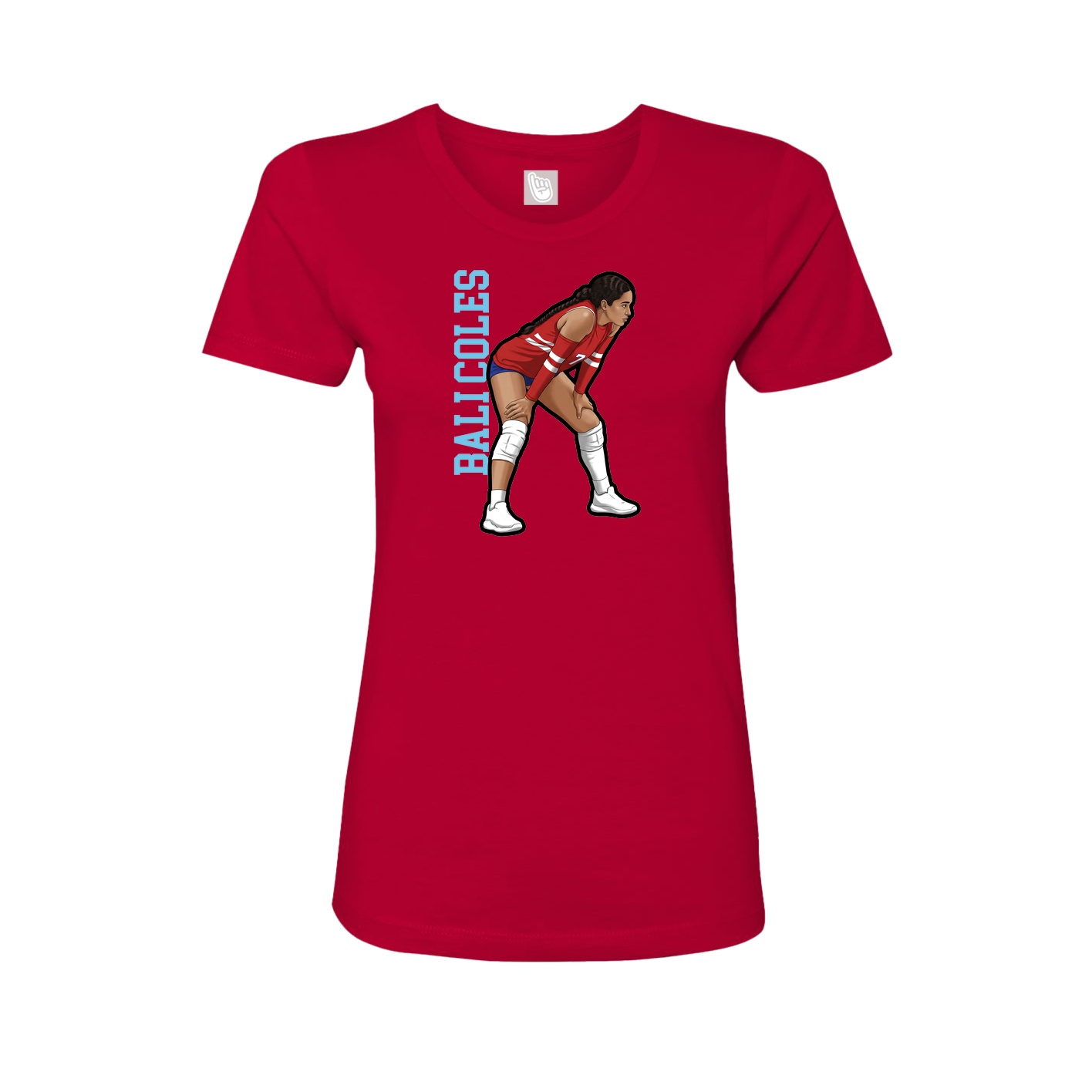 Womens Tee — Name Vertical in Red
