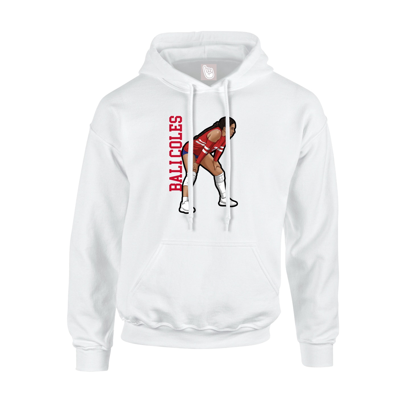 Hoodie — Name Vertical in White