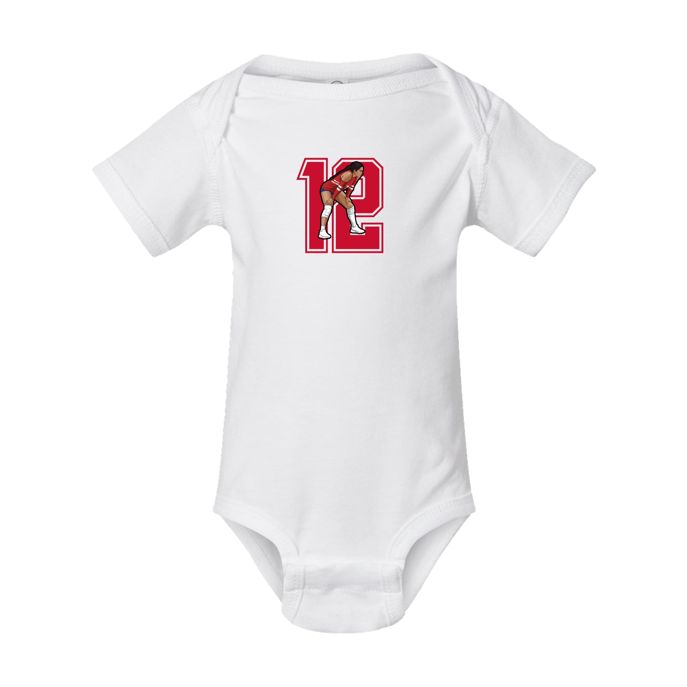Baby Onesie — Number in White