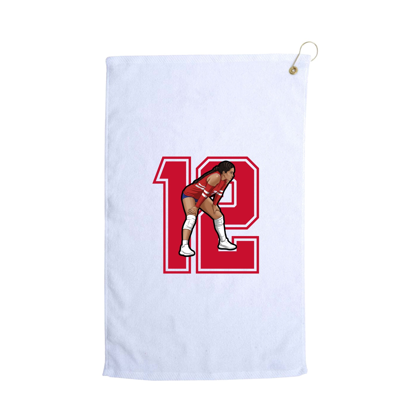 Golf Towel — Number in White