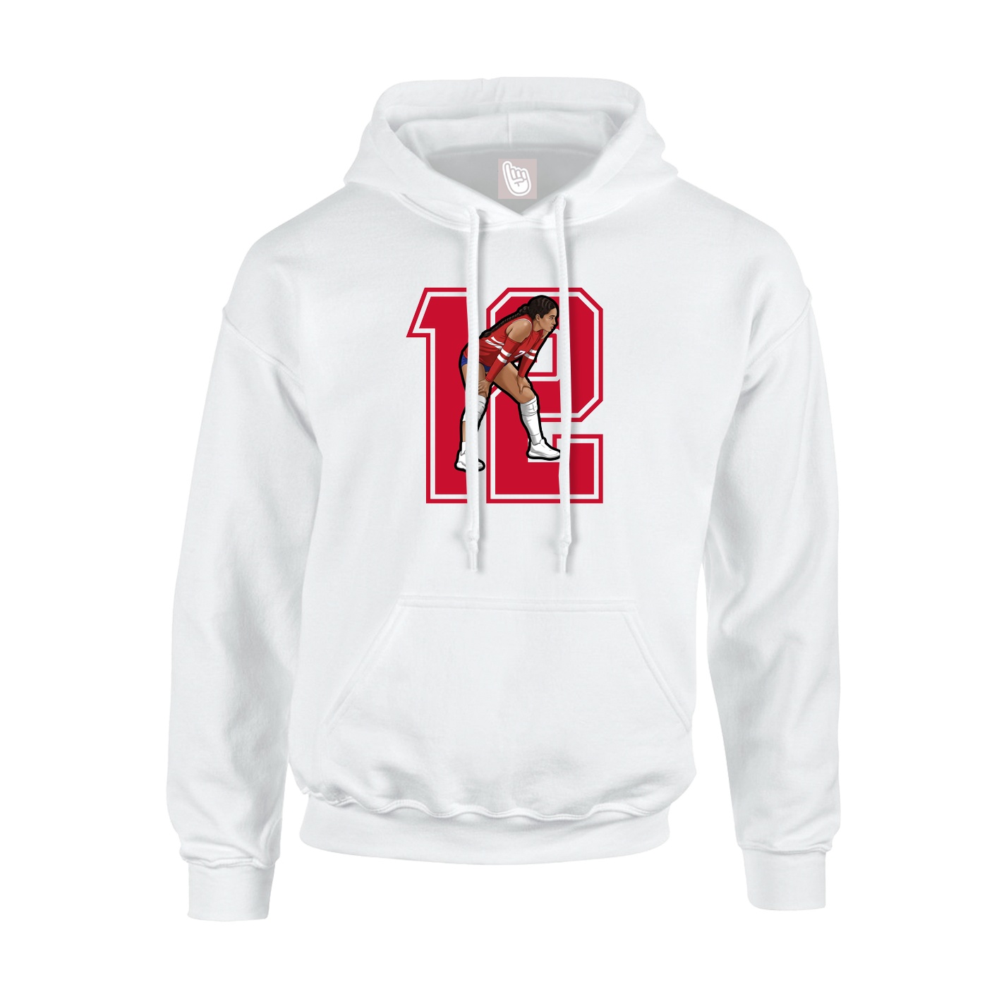 Youth Hoodie — Number in White