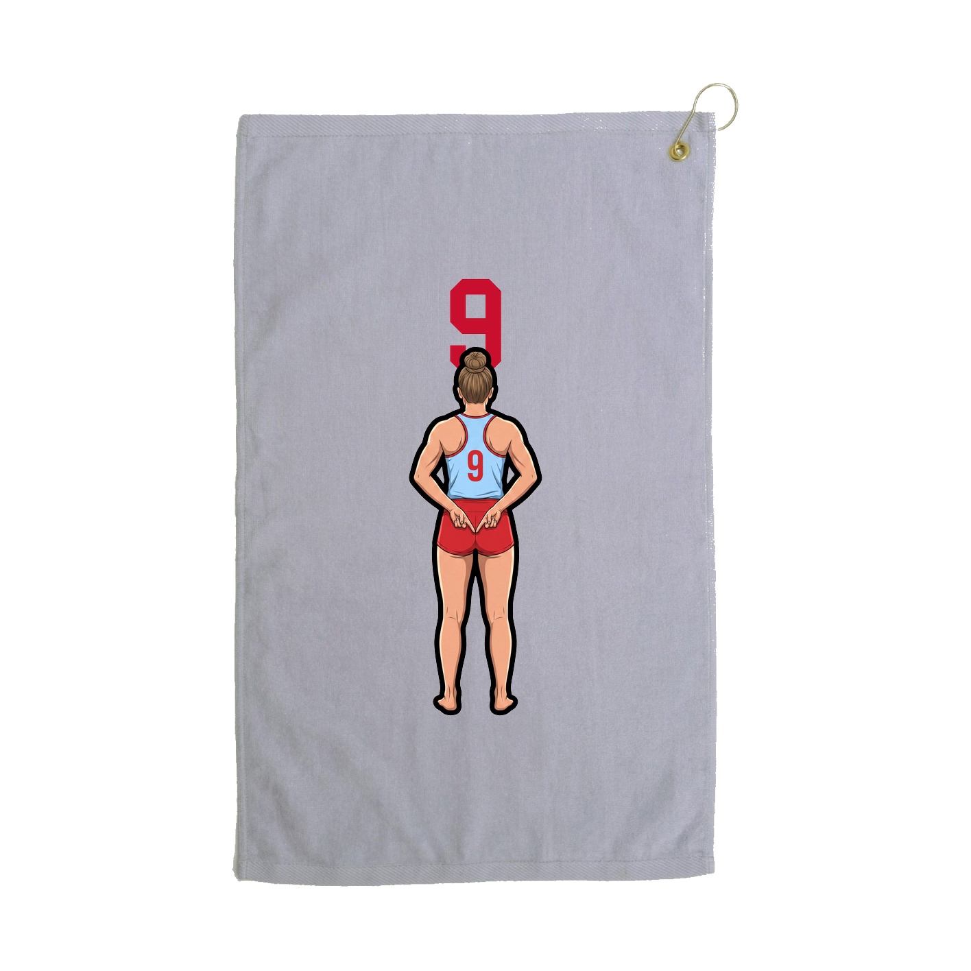 Golf Towel — Number Top in Grey
