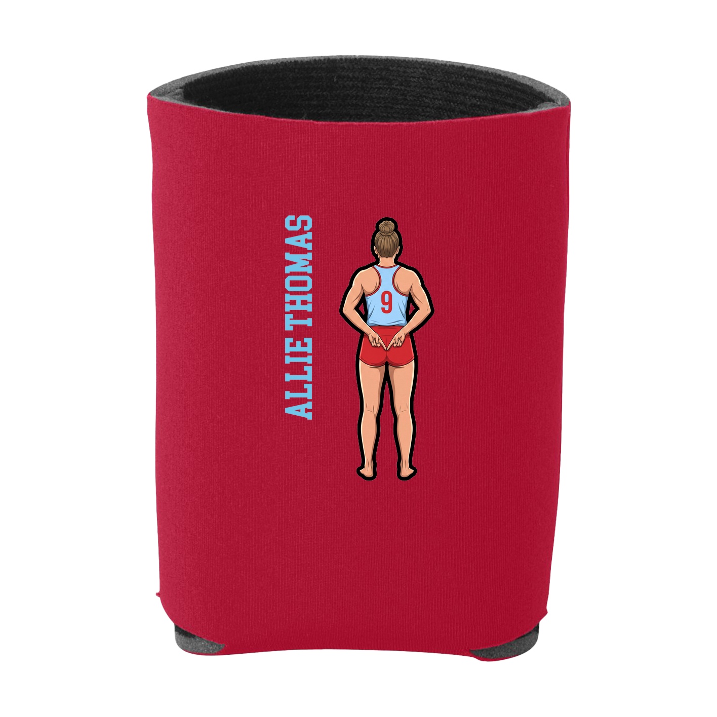 Can Holder — Name Vertical in Red