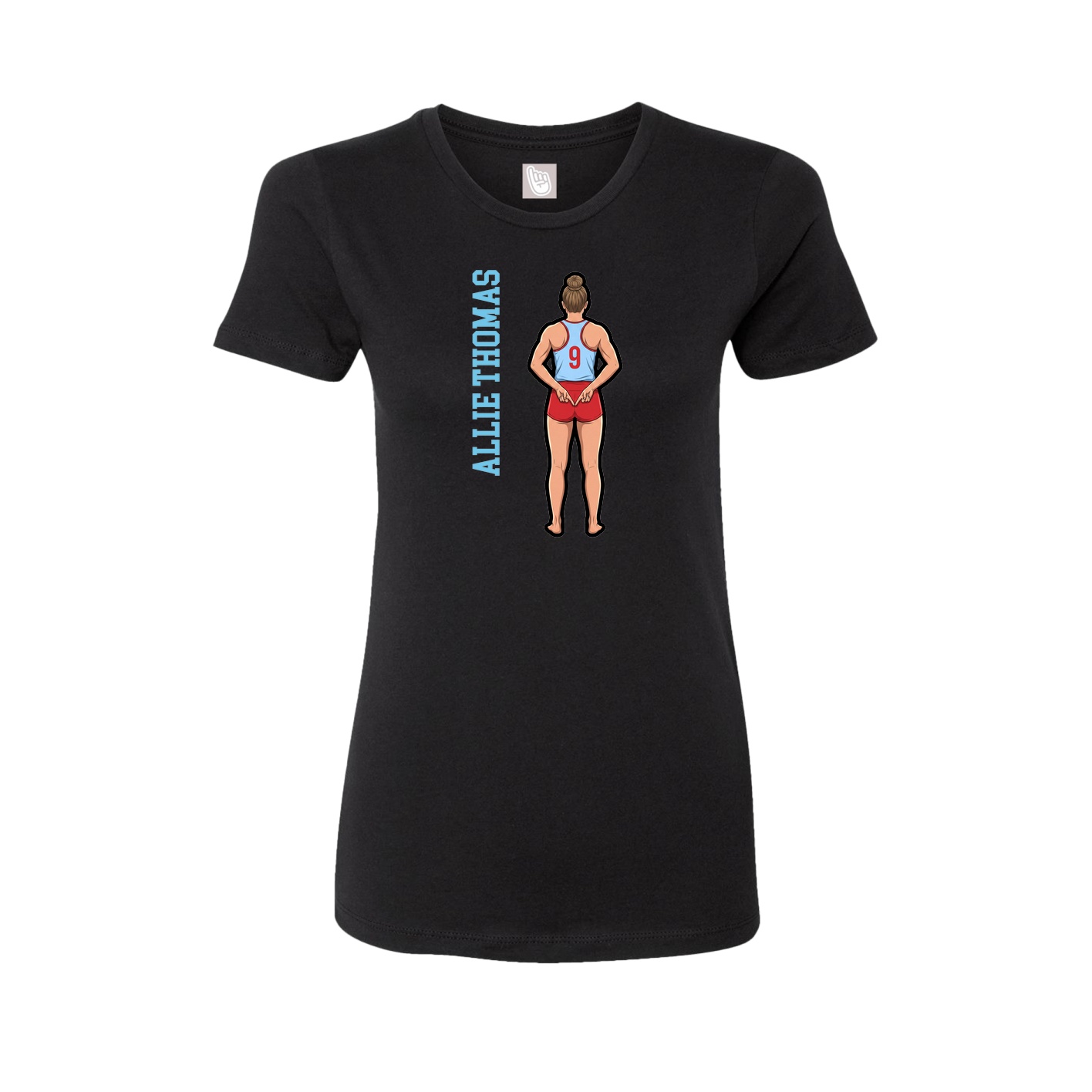 Fitted Women's Tee — Name Vertical in Black