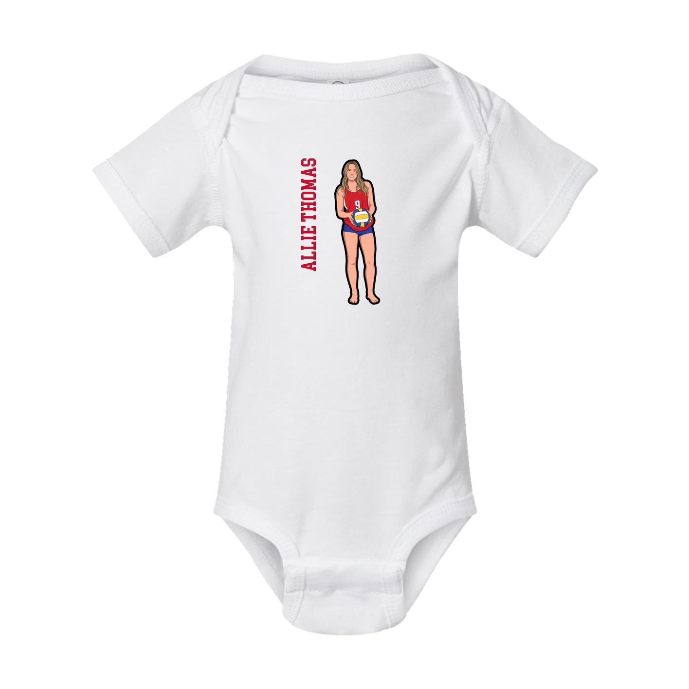 Baby Onesie — Name Vertical in White