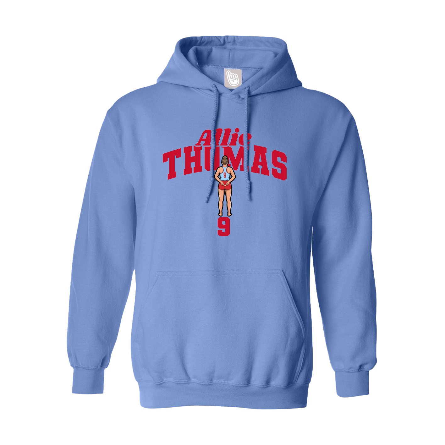 Youth Hoodie — Signature Arch in Powder Blue