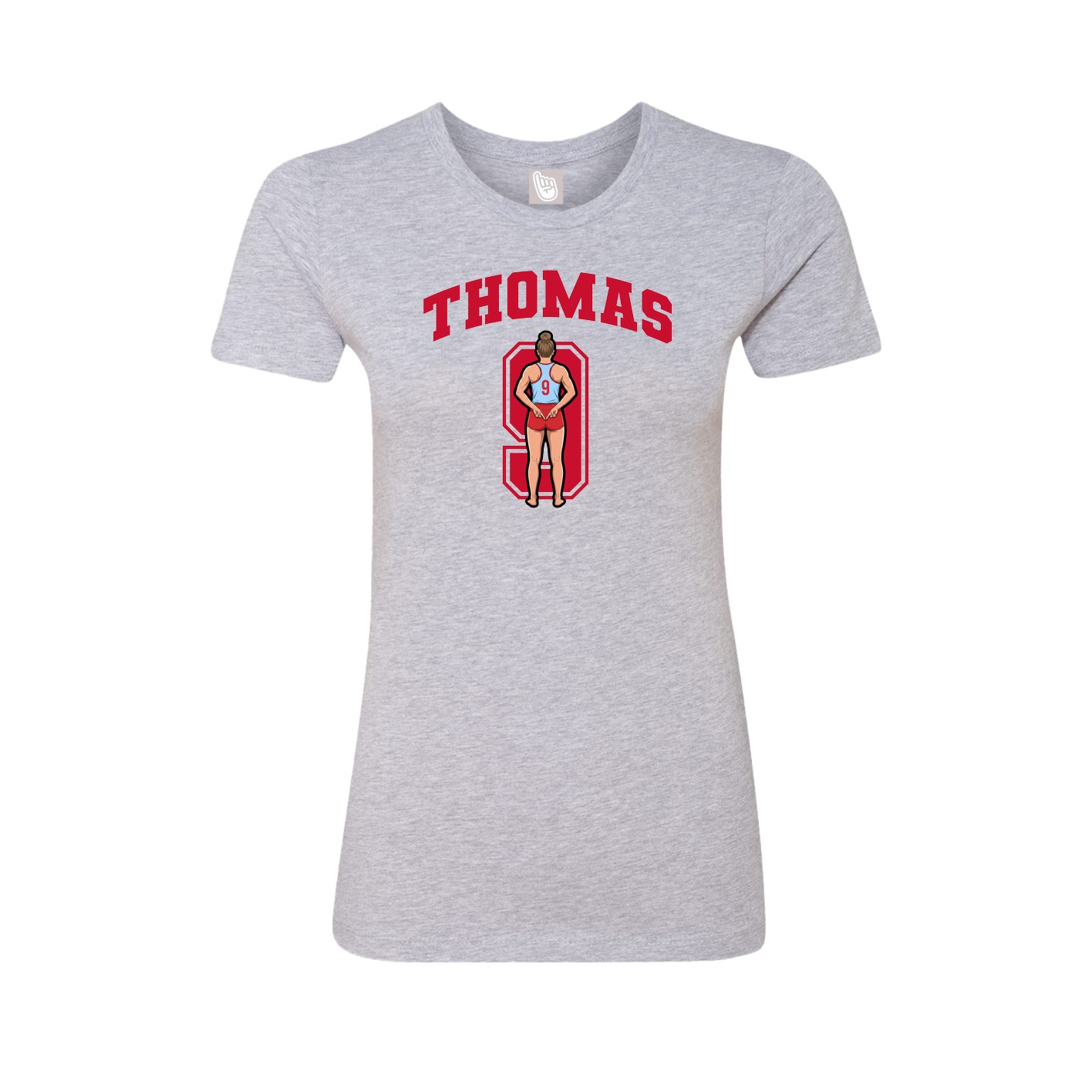 Fitted Women's Tee — Number in Grey