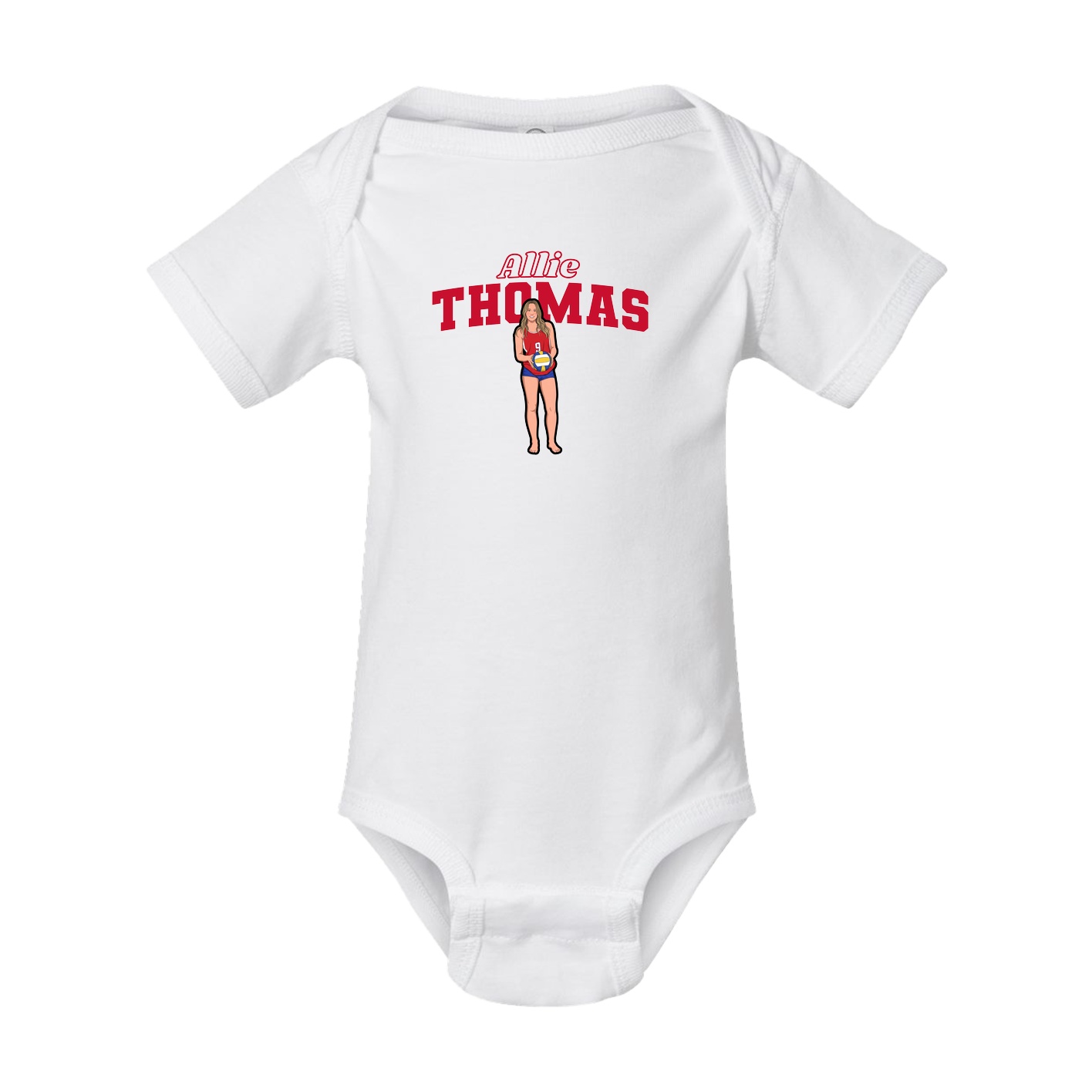 Baby Onesie — Name Arch in White