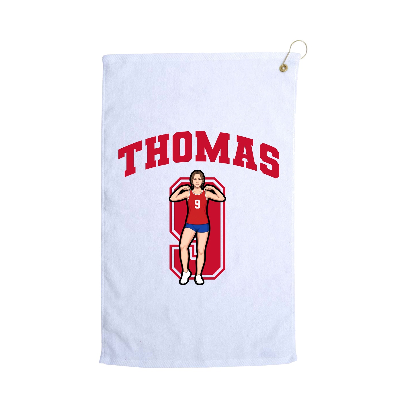 Golf Towel — Number in White