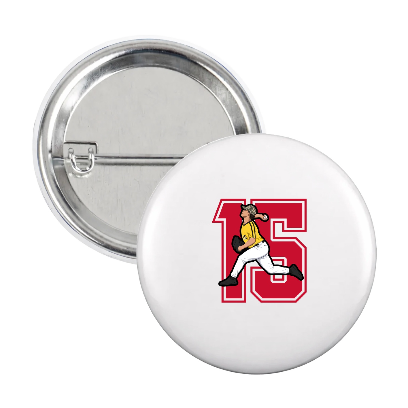 Game Day Button — Number in White