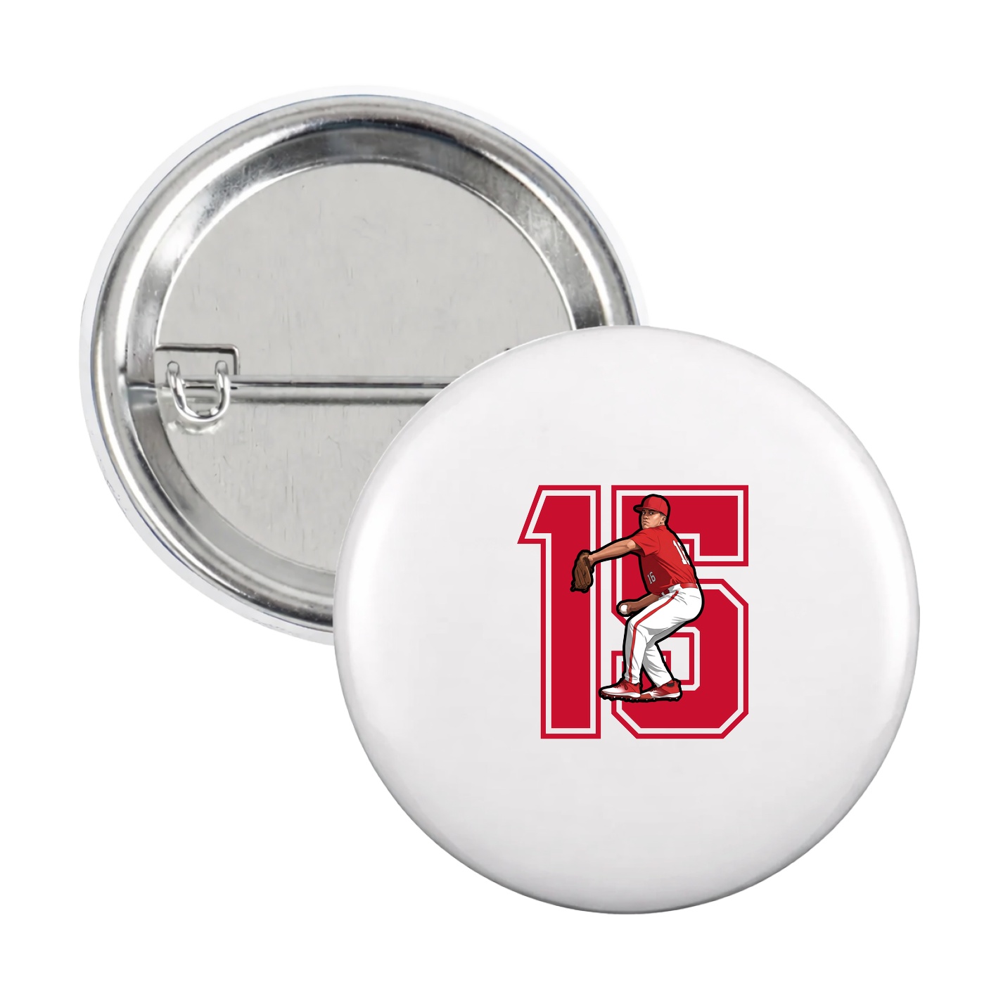 Game Day Button — Number in White