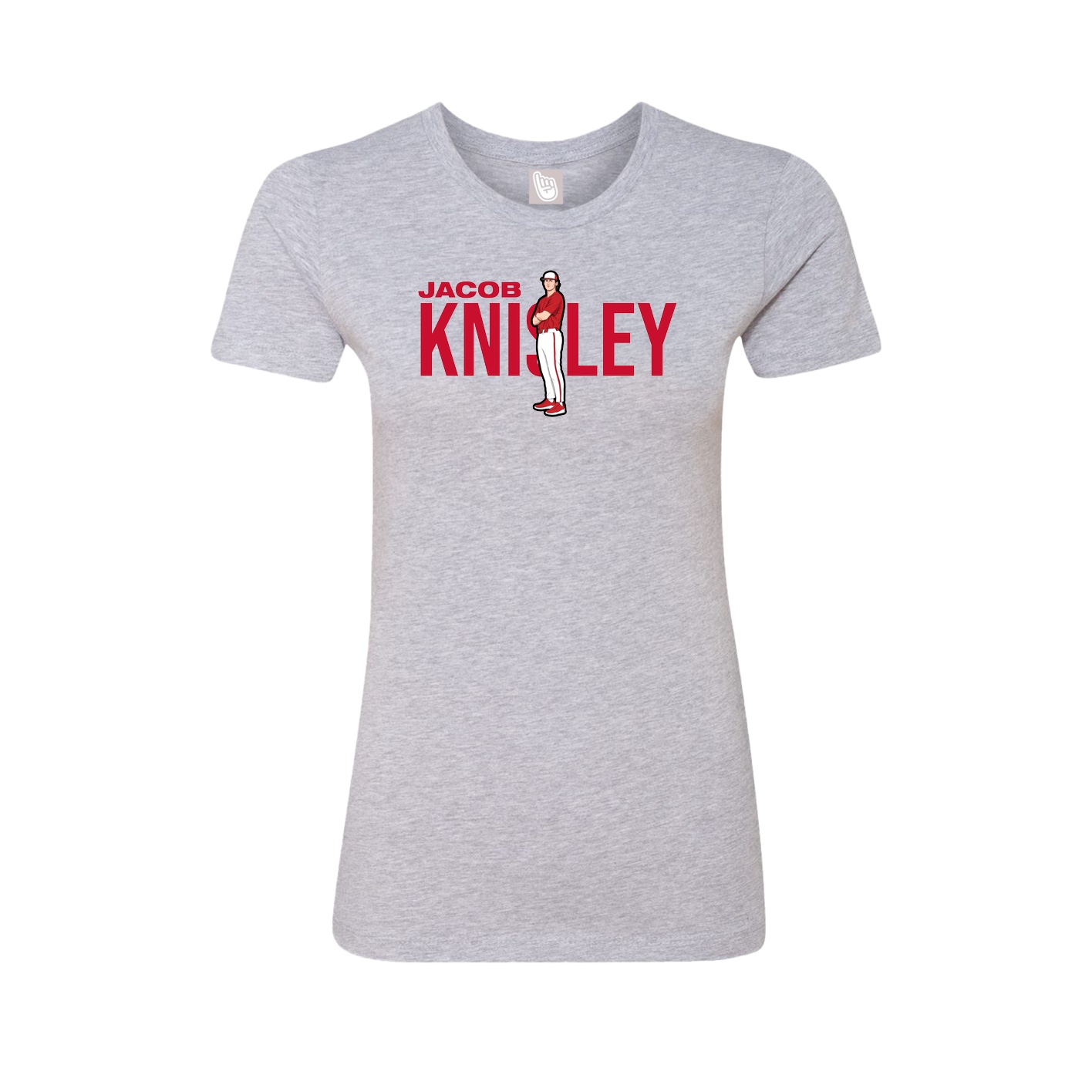 Fitted Women's Tee — Player Name in Grey