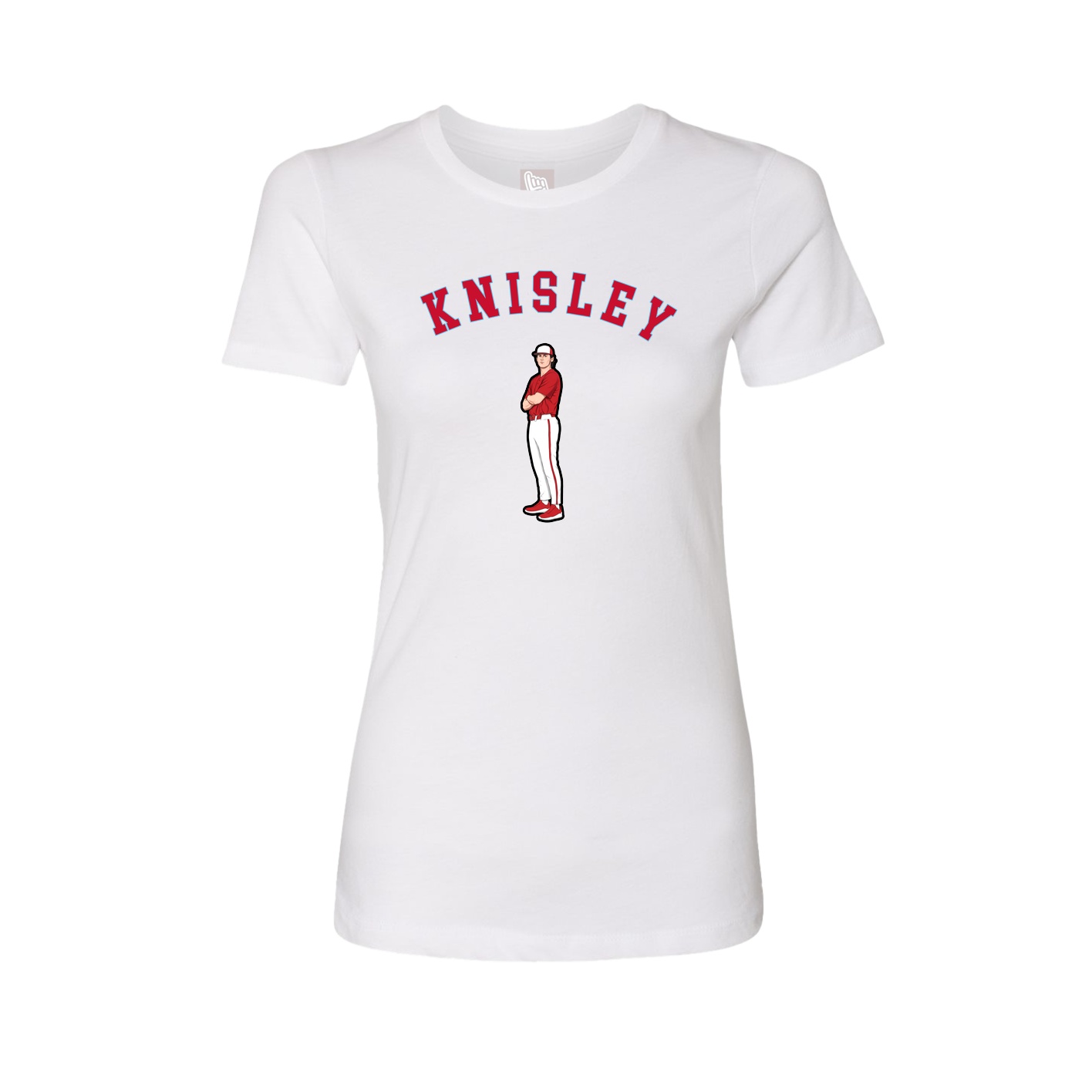 Fitted Women's Tee — Shirsey Arch in White