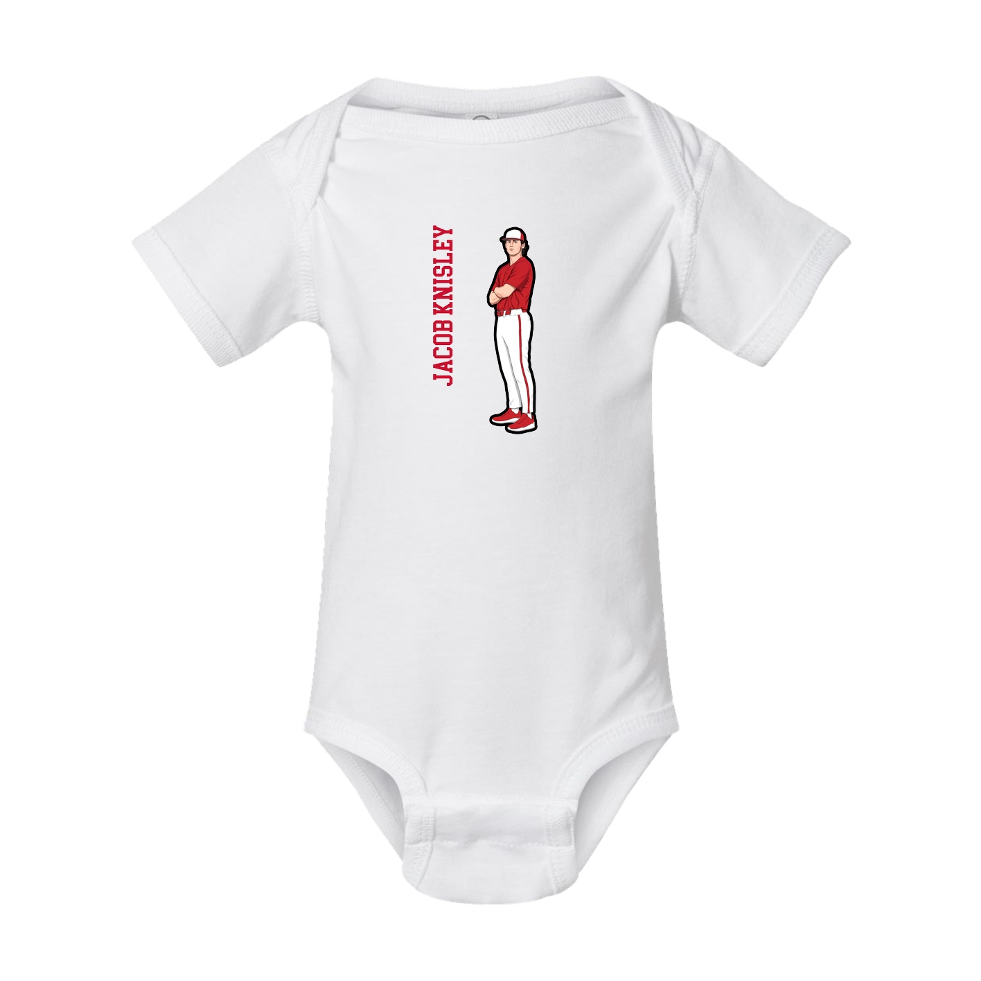 Baby Onesie — Name Vertical in White