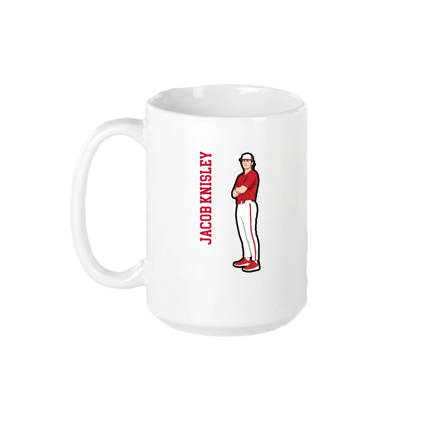 15oz Coffee Mug — Name Vertical in White