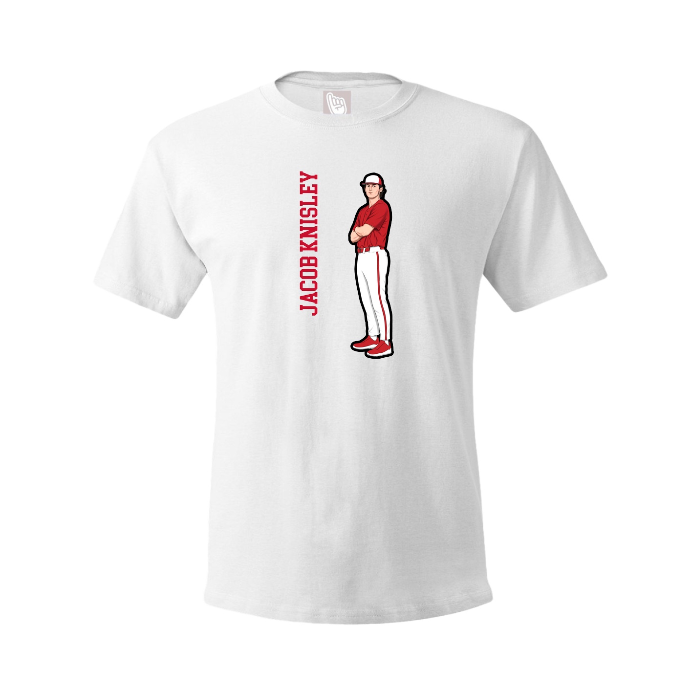 Youth Tee — Name Vertical in White