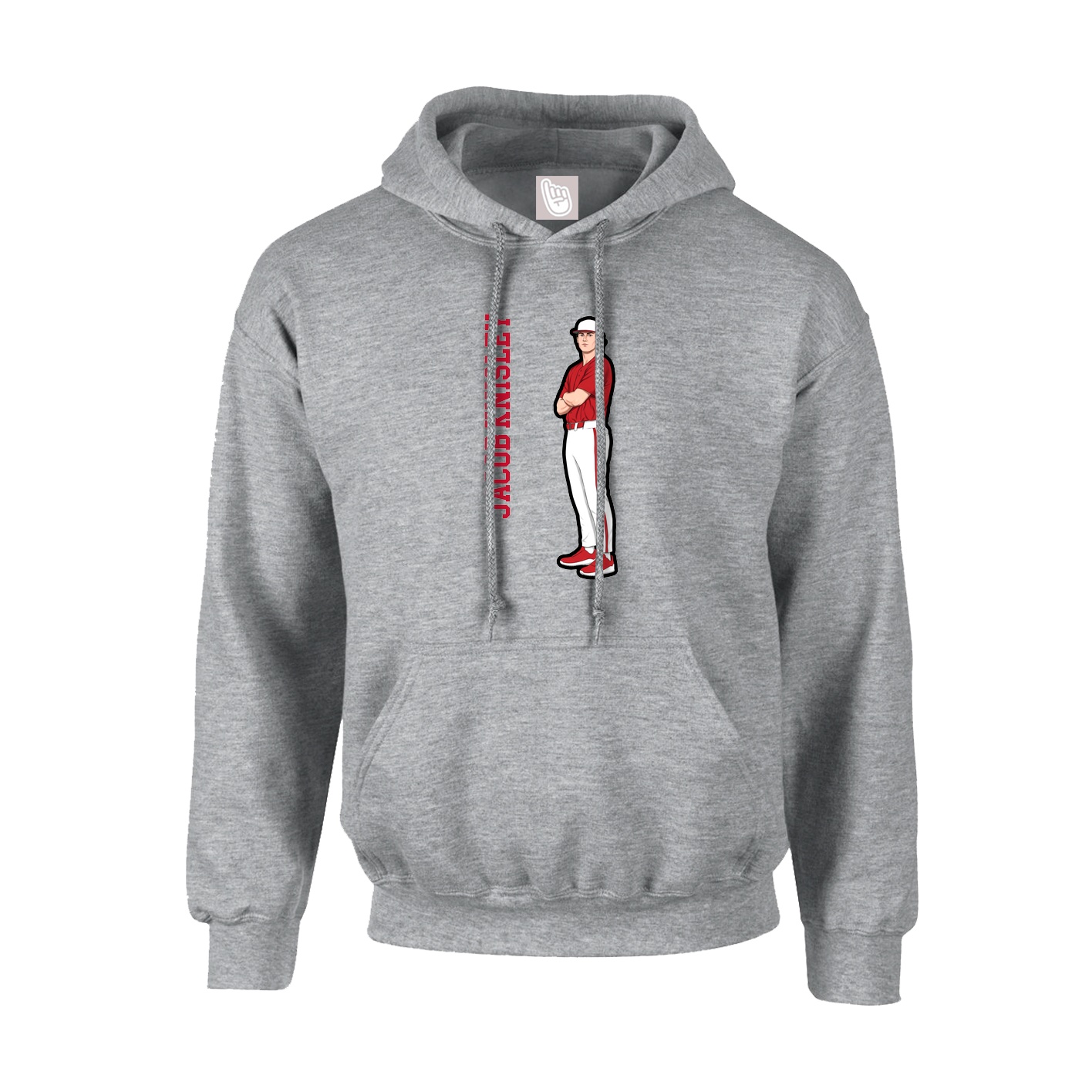 Hoodie — Name Vertical in Grey